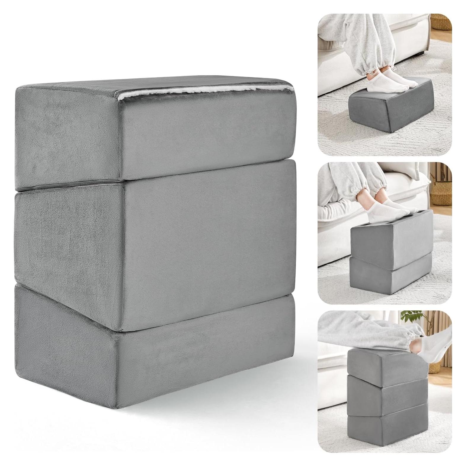 Reposapiés ajustable Wantell gris para oficina y hogar