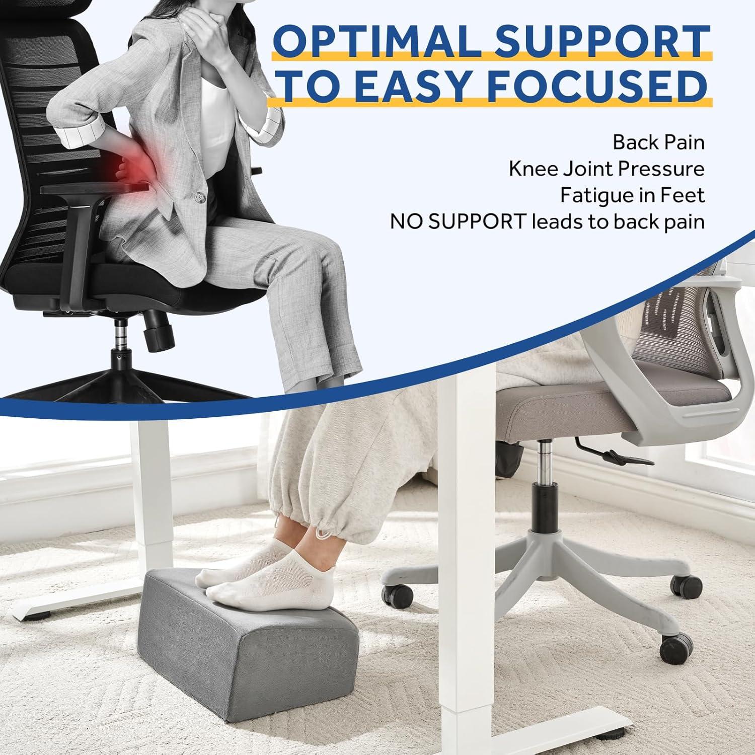 Reposapiés ajustable Wantell gris para oficina y hogar