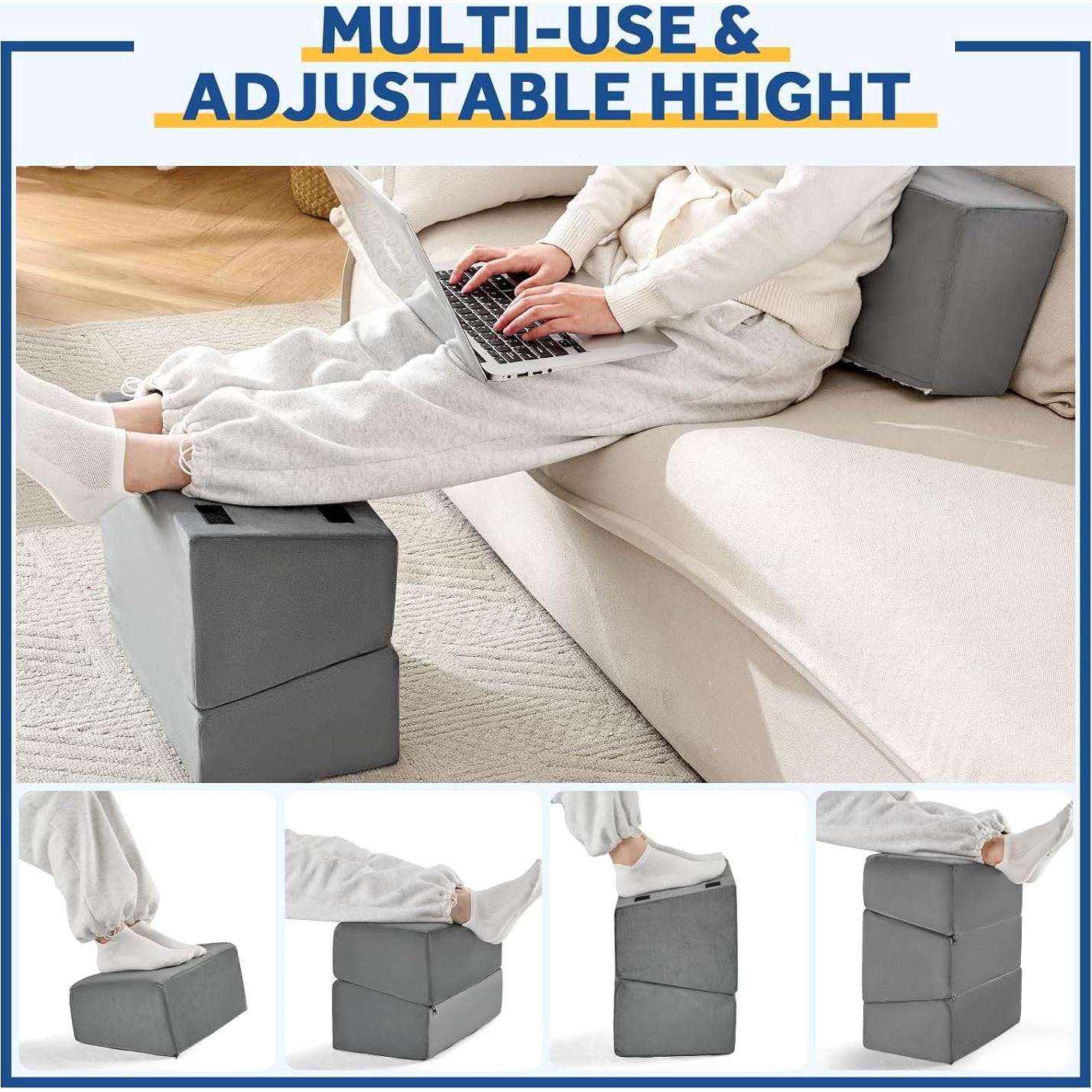 Reposapiés ajustable Wantell gris para oficina y hogar