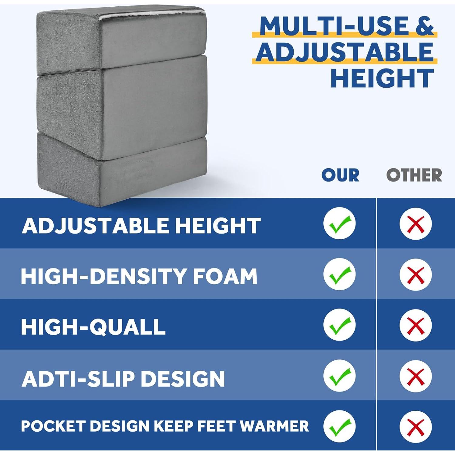 Reposapiés ajustable Wantell gris para oficina y hogar