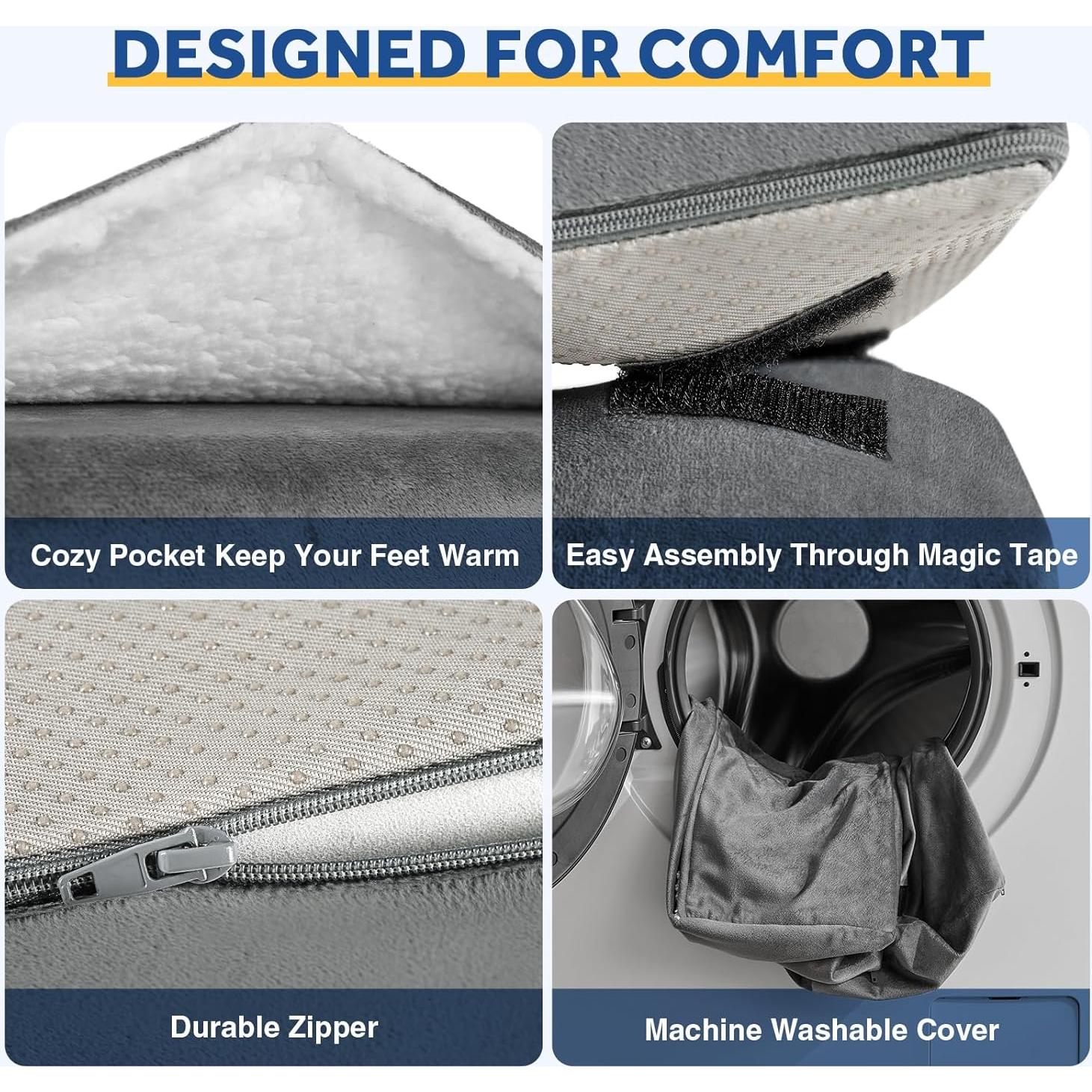 Reposapiés ajustable Wantell gris para oficina y hogar