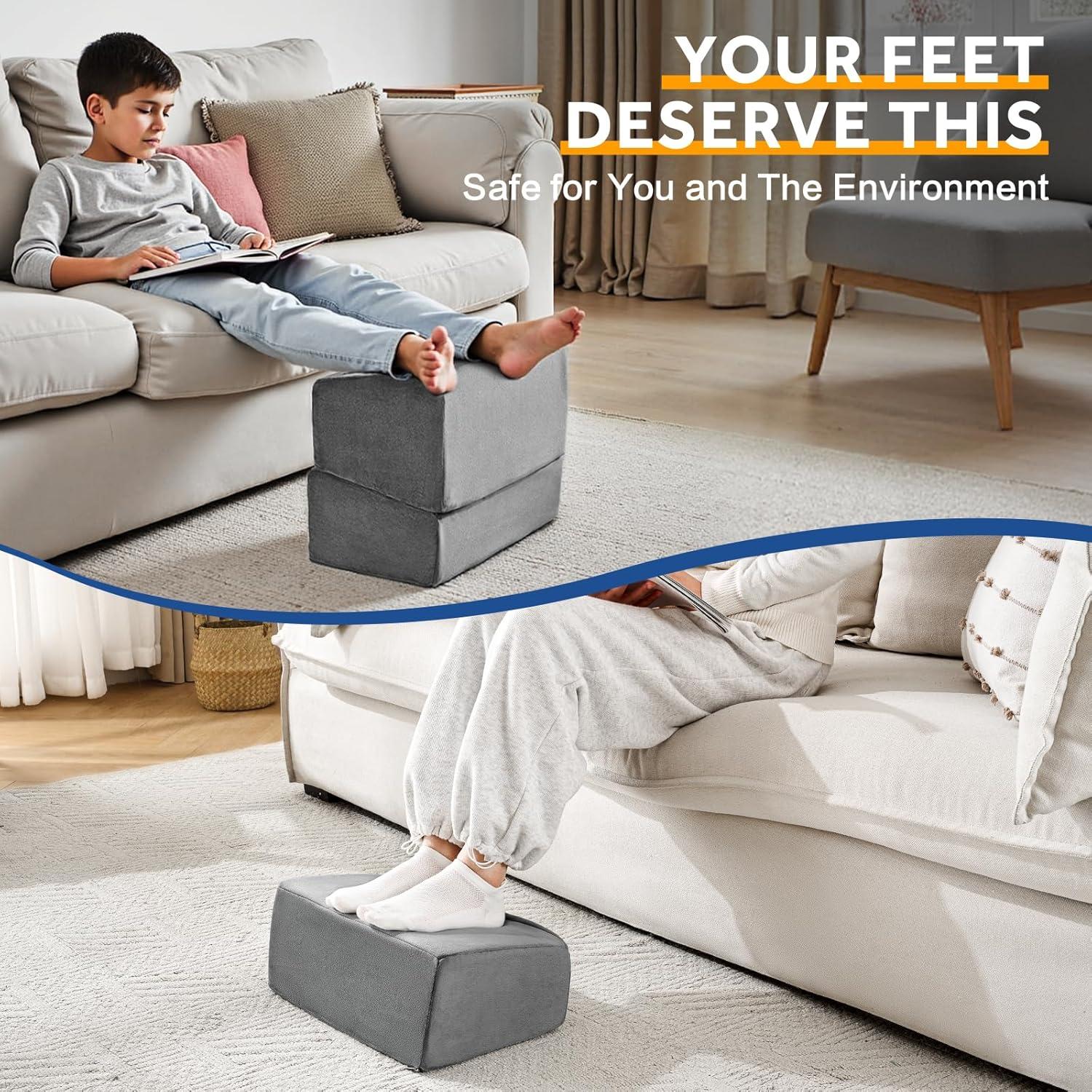 Reposapiés ajustable Wantell gris para oficina y hogar