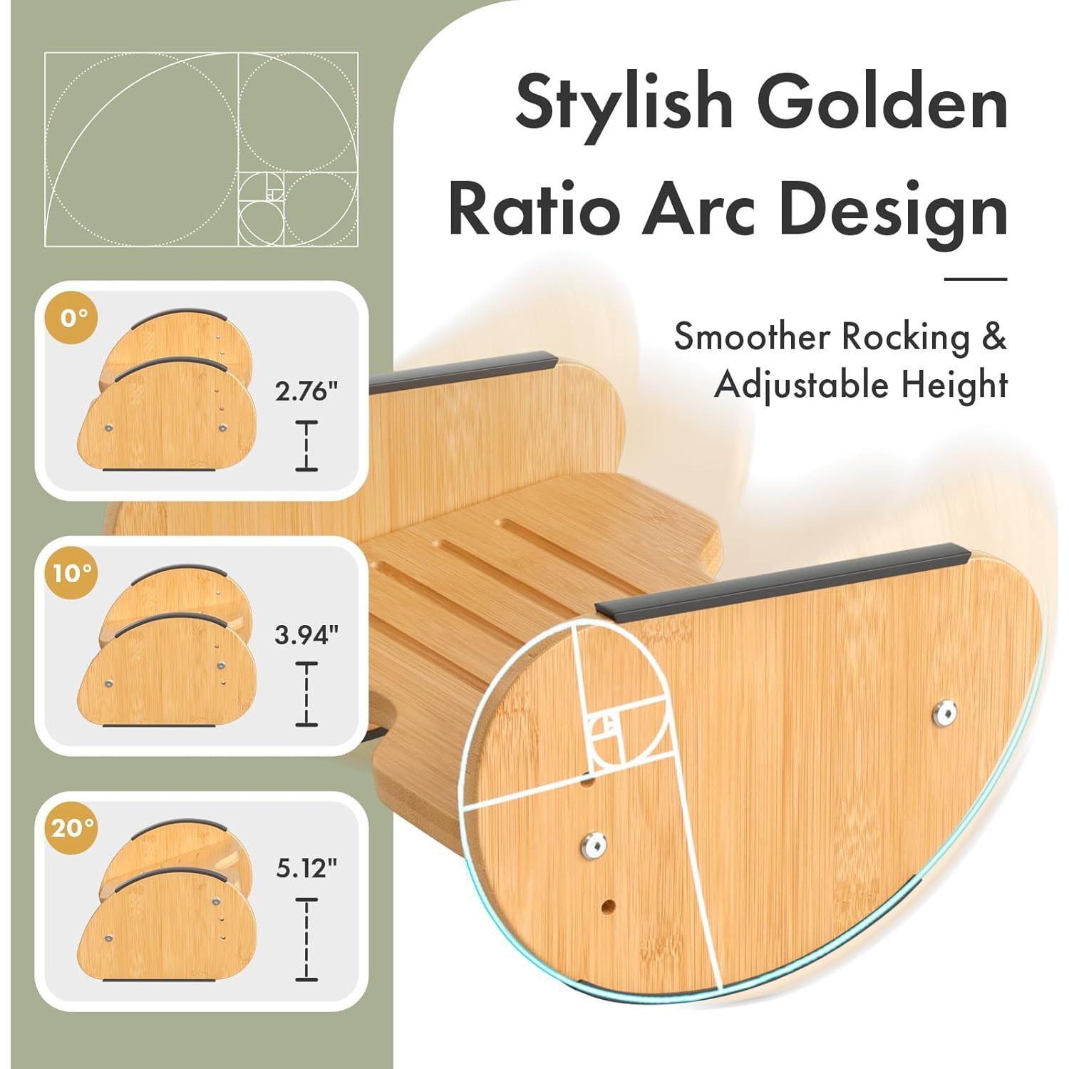 Reposapiés ergonómico de bambú Amazer 2 en 1 ajustable