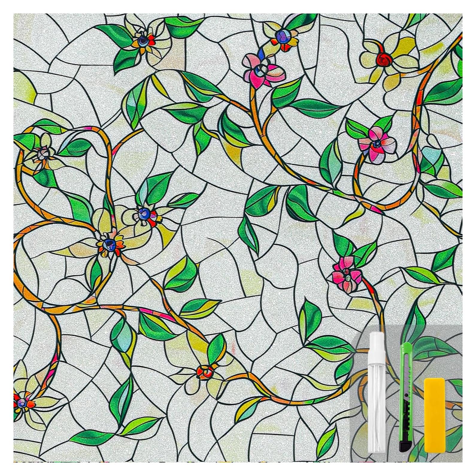 Película de Privacidad QHYsunshine 44.5x199.4 cm Vine Esmerilado