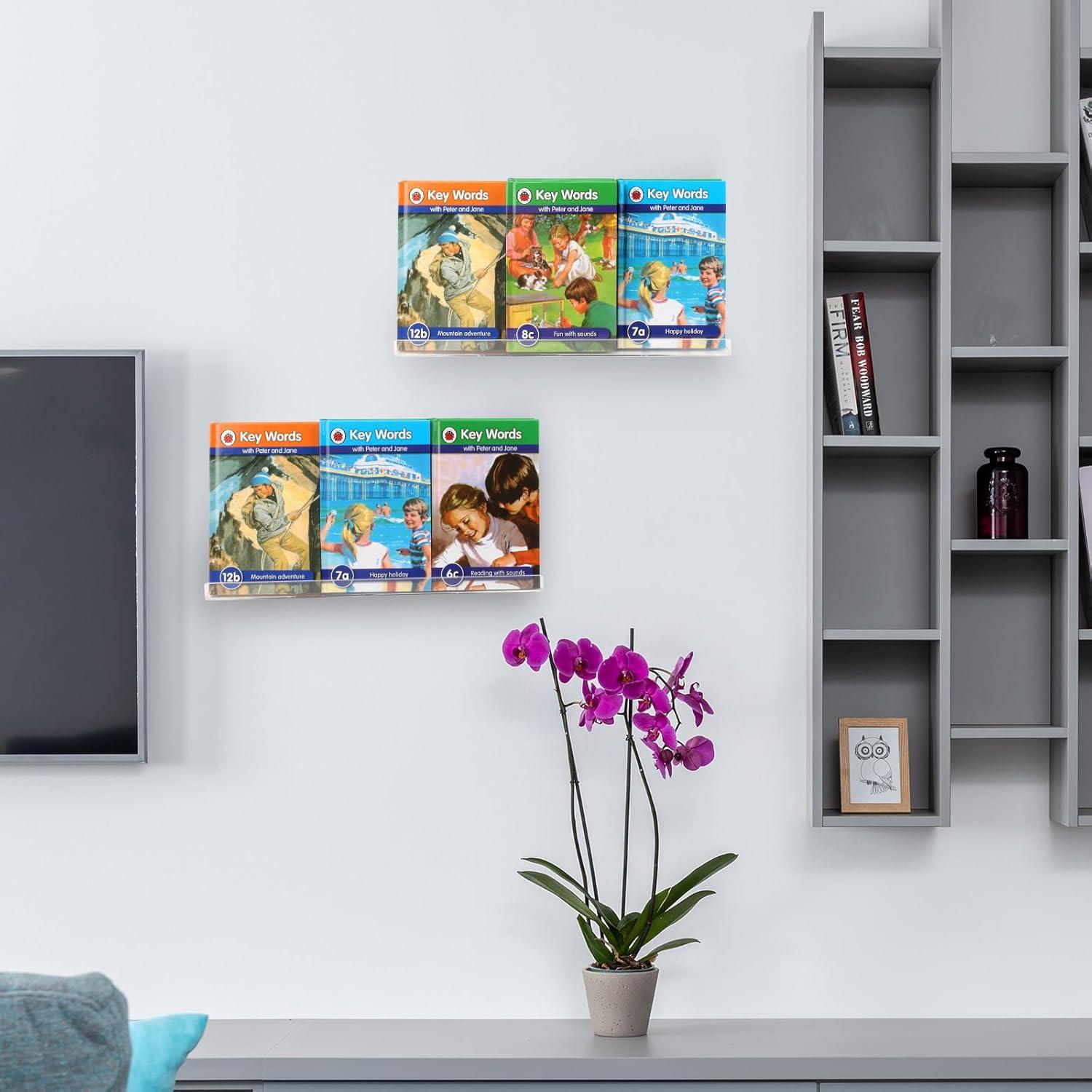 Estantes Flotantes Acrílico Evron 4 Unidades 35.1x5.1 cm