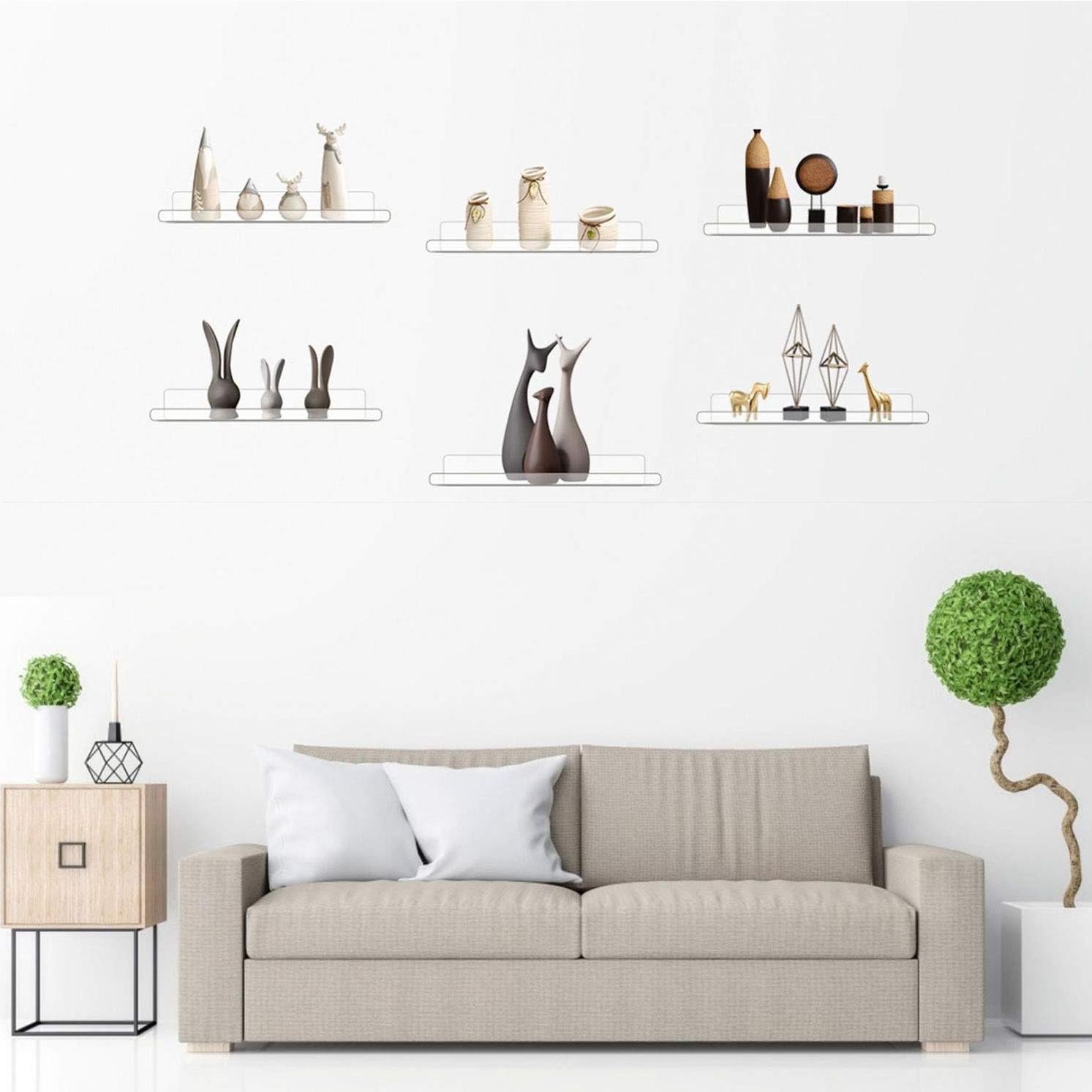 Estantes Flotantes Acrílico Evron 4 Unidades 35.1x5.1 cm