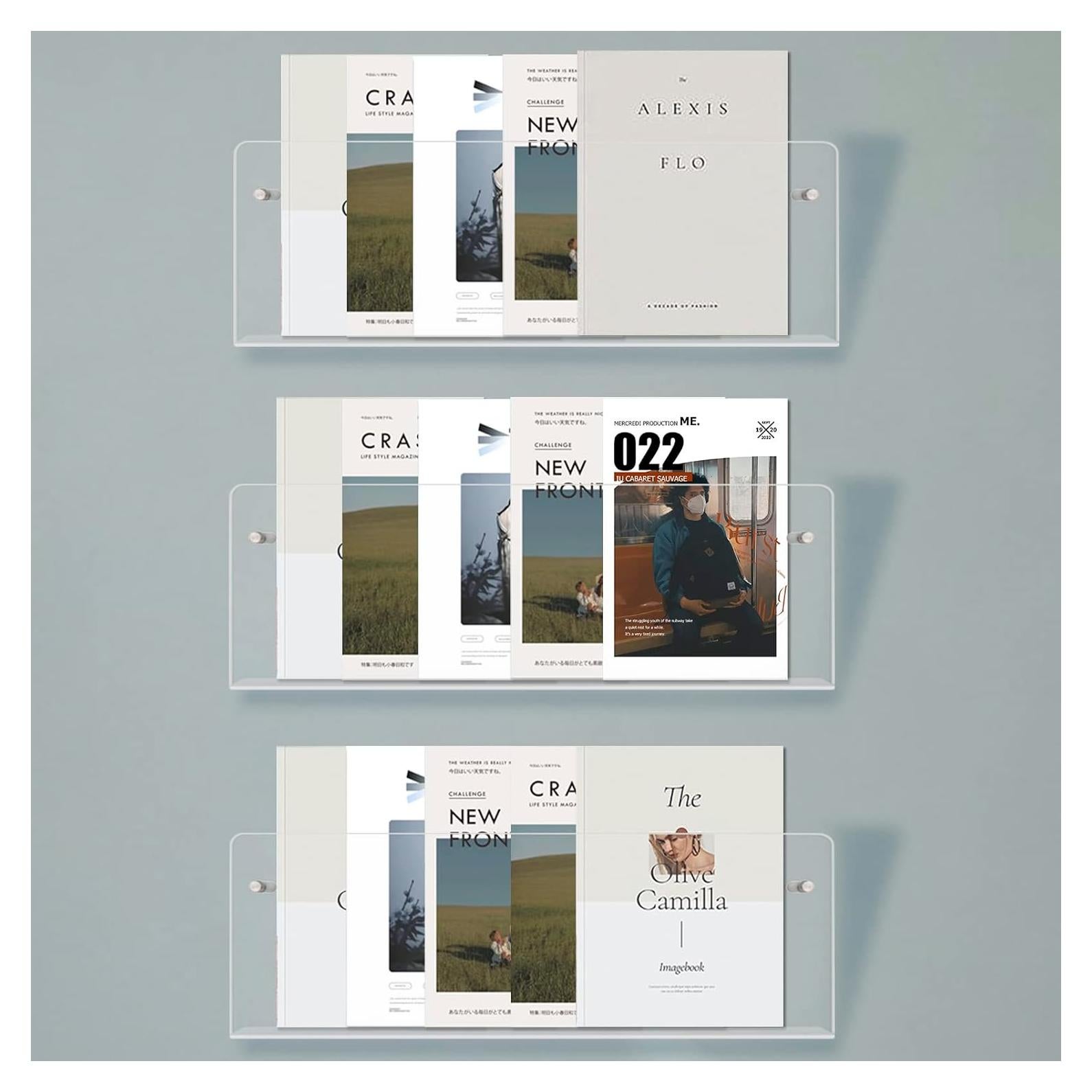 Soporte de Folletos Acrílico Cutora 3 Piezas Montaje en Pared