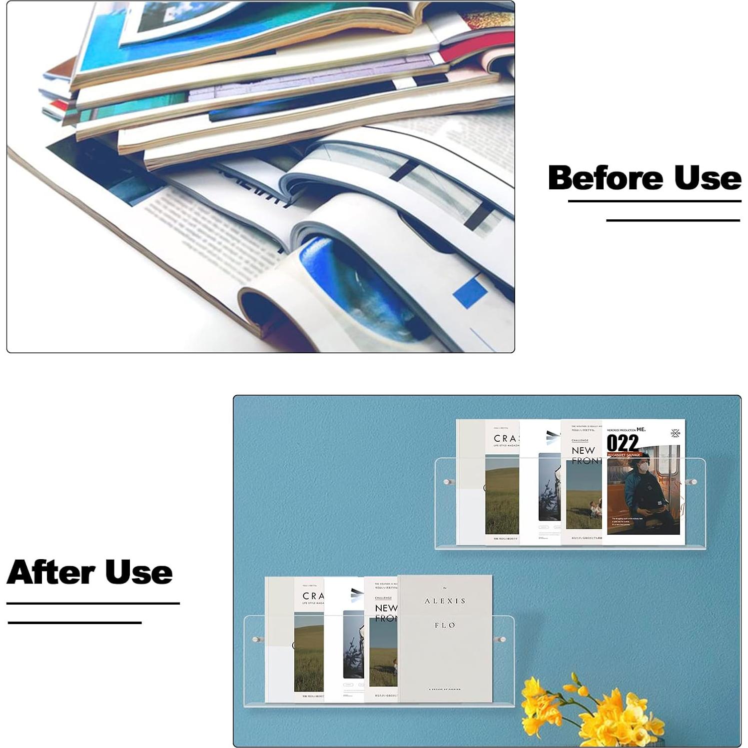 Soporte de Folletos Acrílico Cutora 3 Piezas Montaje en Pared