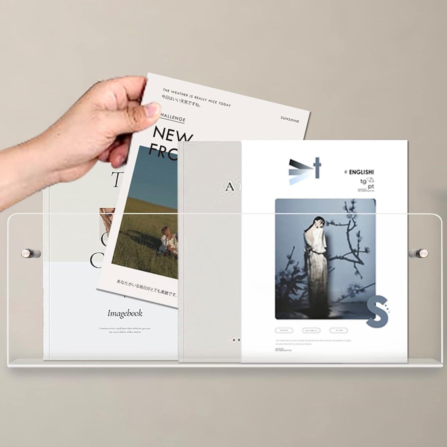 Soporte de Folletos Acrílico Cutora 3 Piezas Montaje en Pared