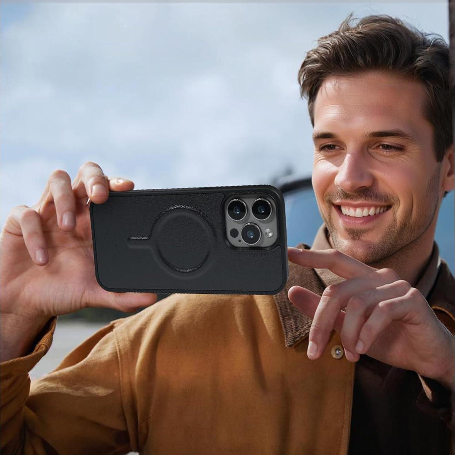 Funda Magnética Cartera CMIDUS para iPhone 16 6.1" Negro