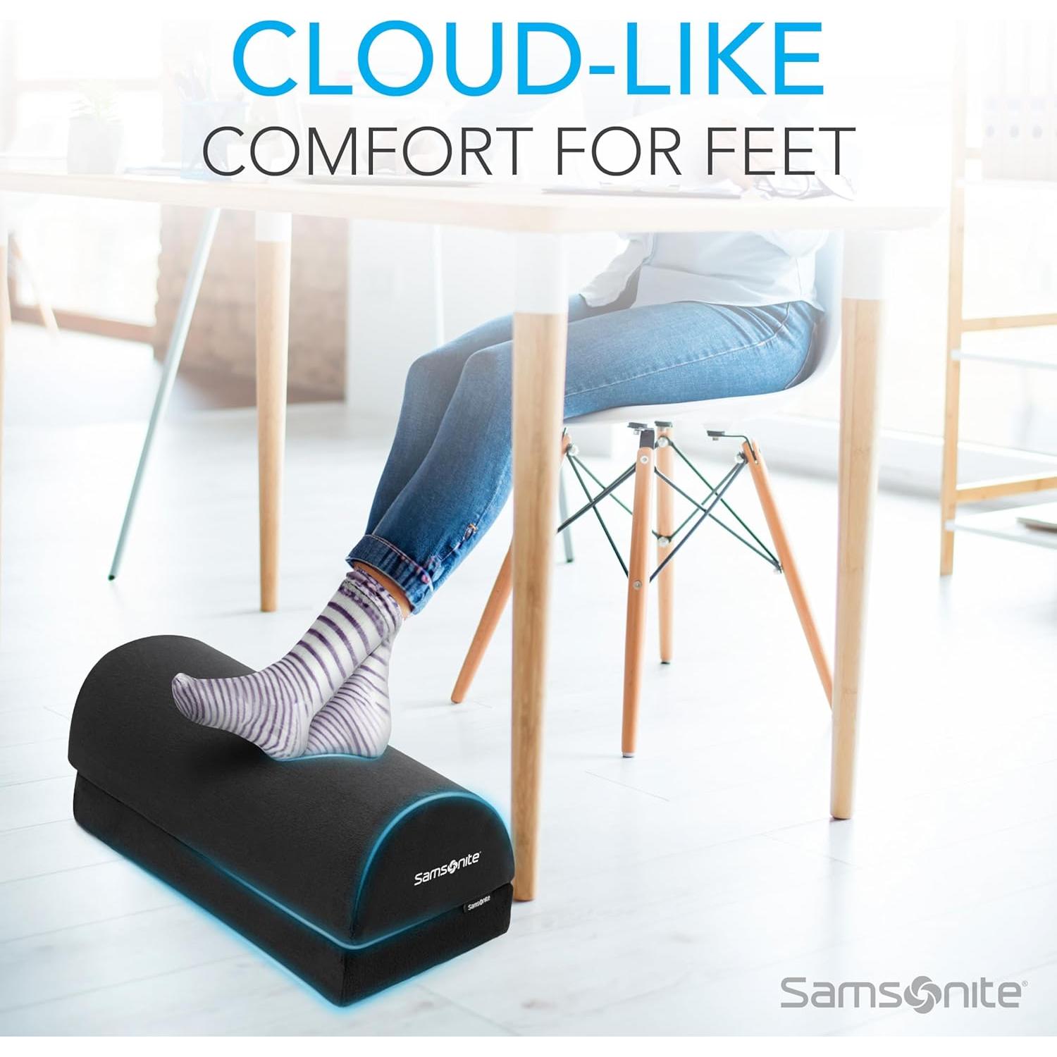 Descanso de pies ergonómico Samsonite, taburete ajustable de espuma viscoelástica