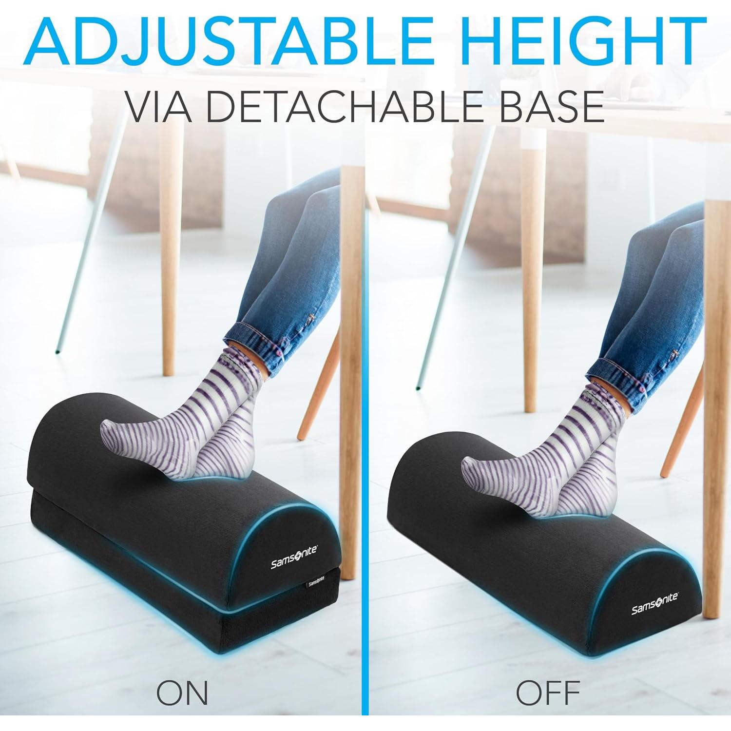 Descanso de pies ergonómico Samsonite, taburete ajustable de espuma viscoelástica