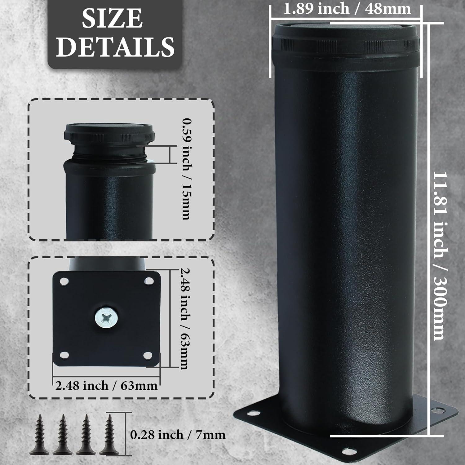 4 Patas de Muebles Ajustables Seimneire 300mm Acero Inoxidable