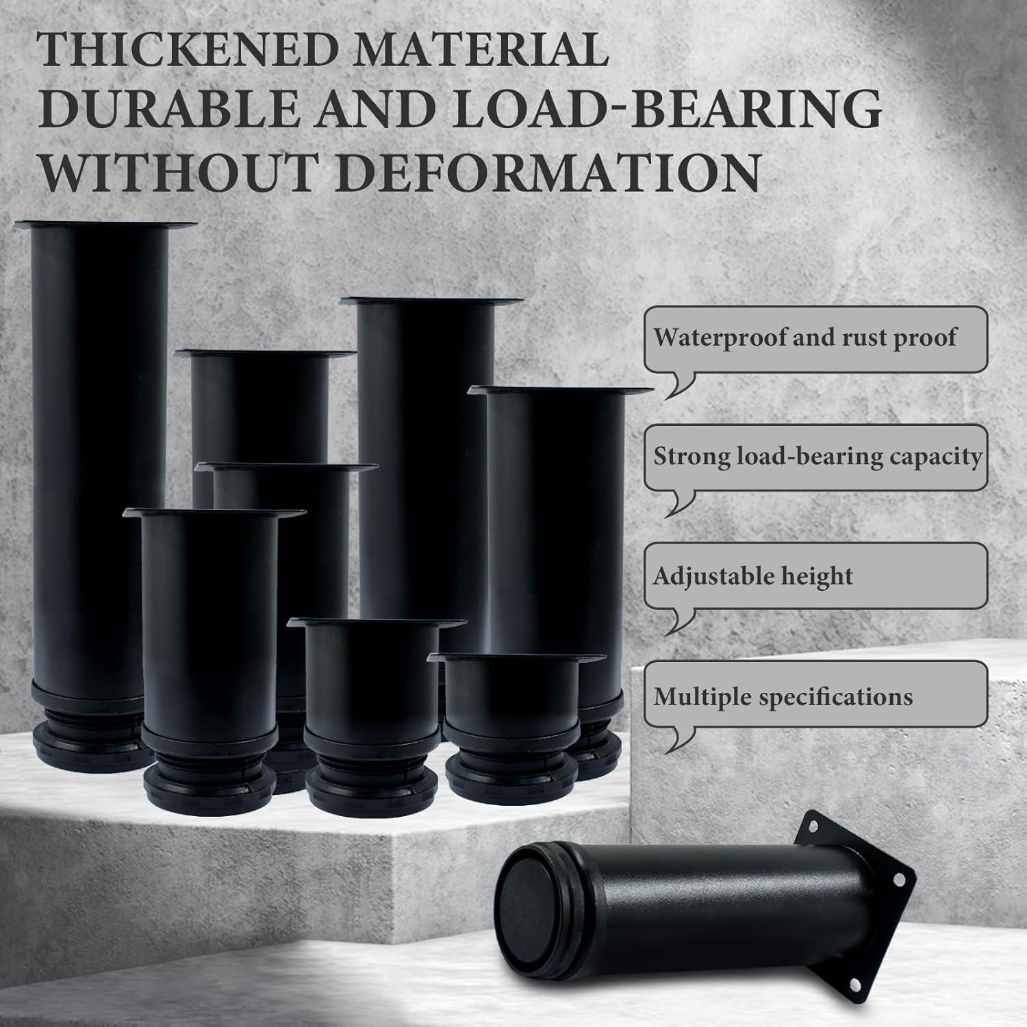 4 Patas de Muebles Ajustables Seimneire 300mm Acero Inoxidable