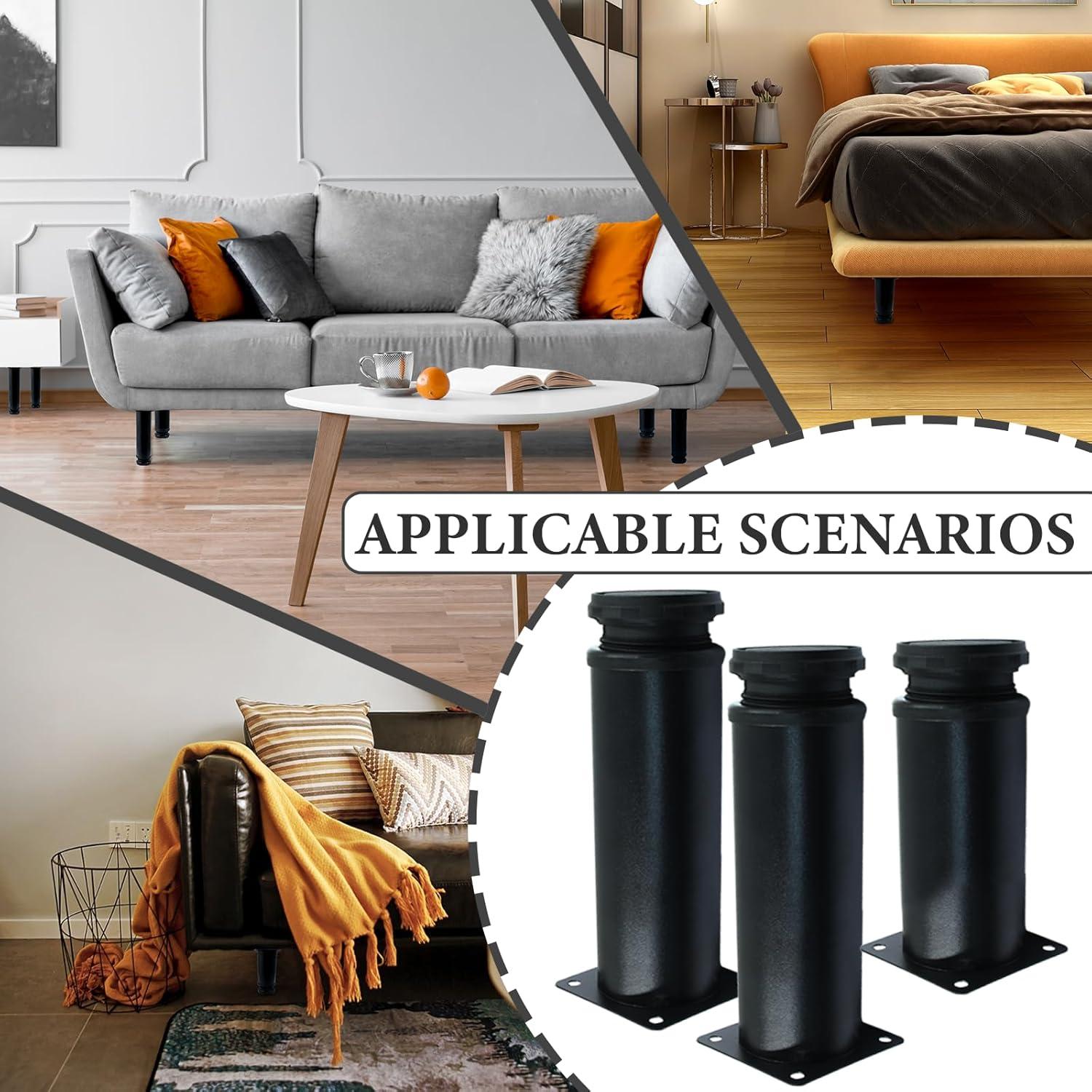 4 Patas de Muebles Ajustables Seimneire 300mm Acero Inoxidable