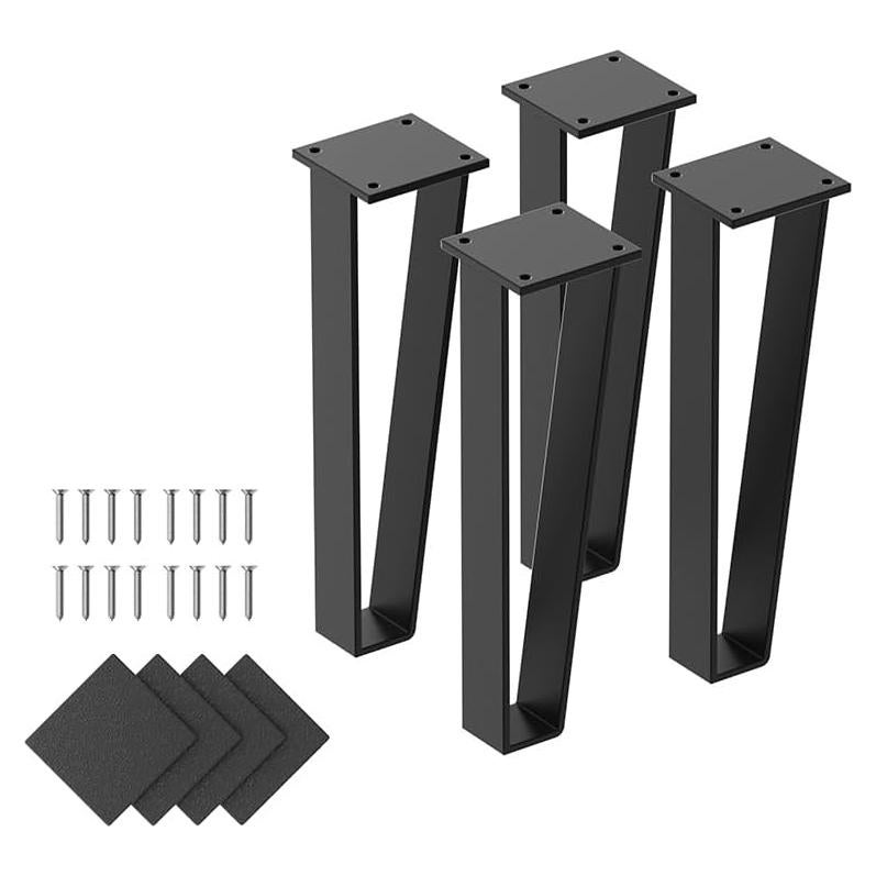 Conjunto de 4 patas de mesa Orgerphy 30 cm metal negro