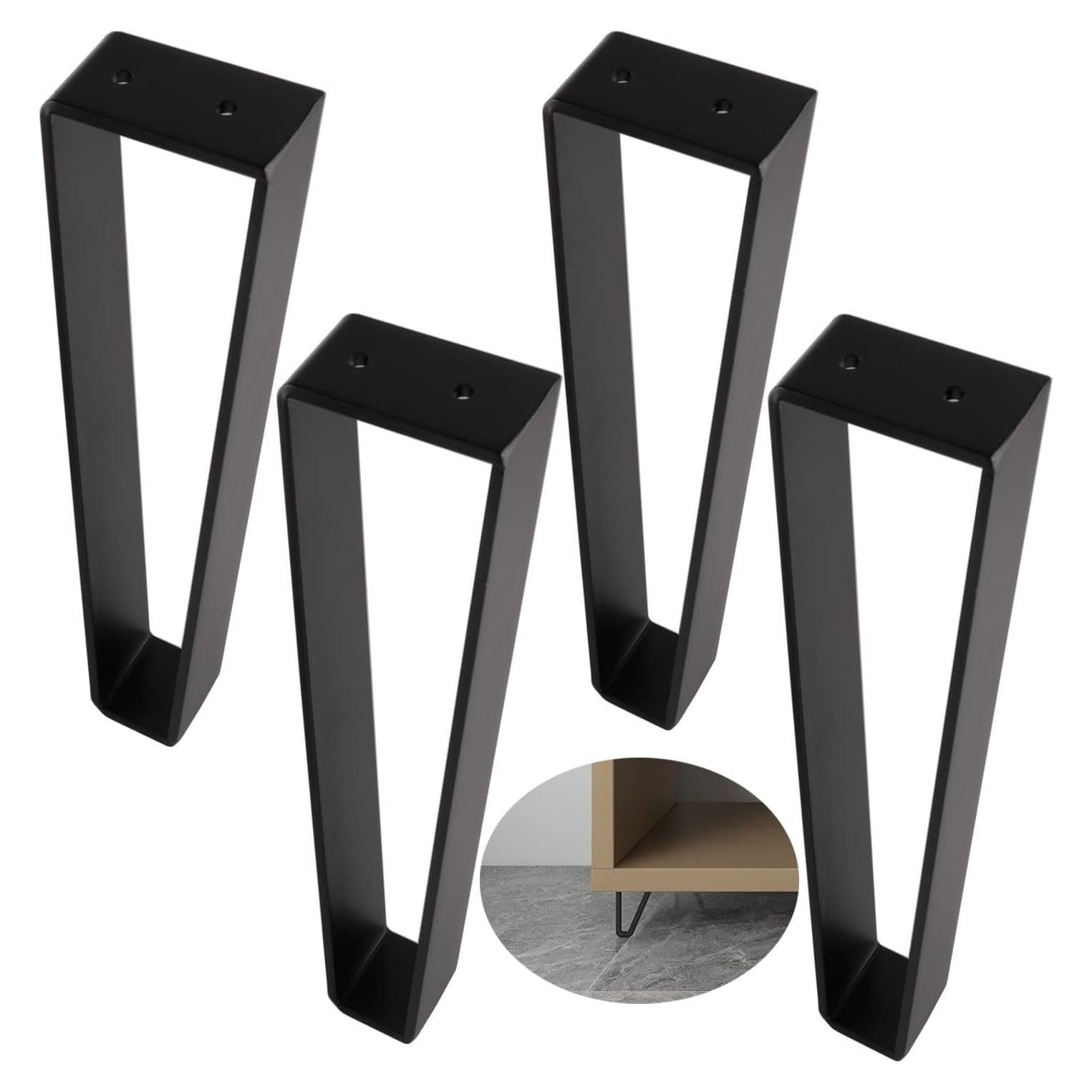 Patas de Mueble Trapezoidales Osring 30.48 cm Acero Negro 4pcs