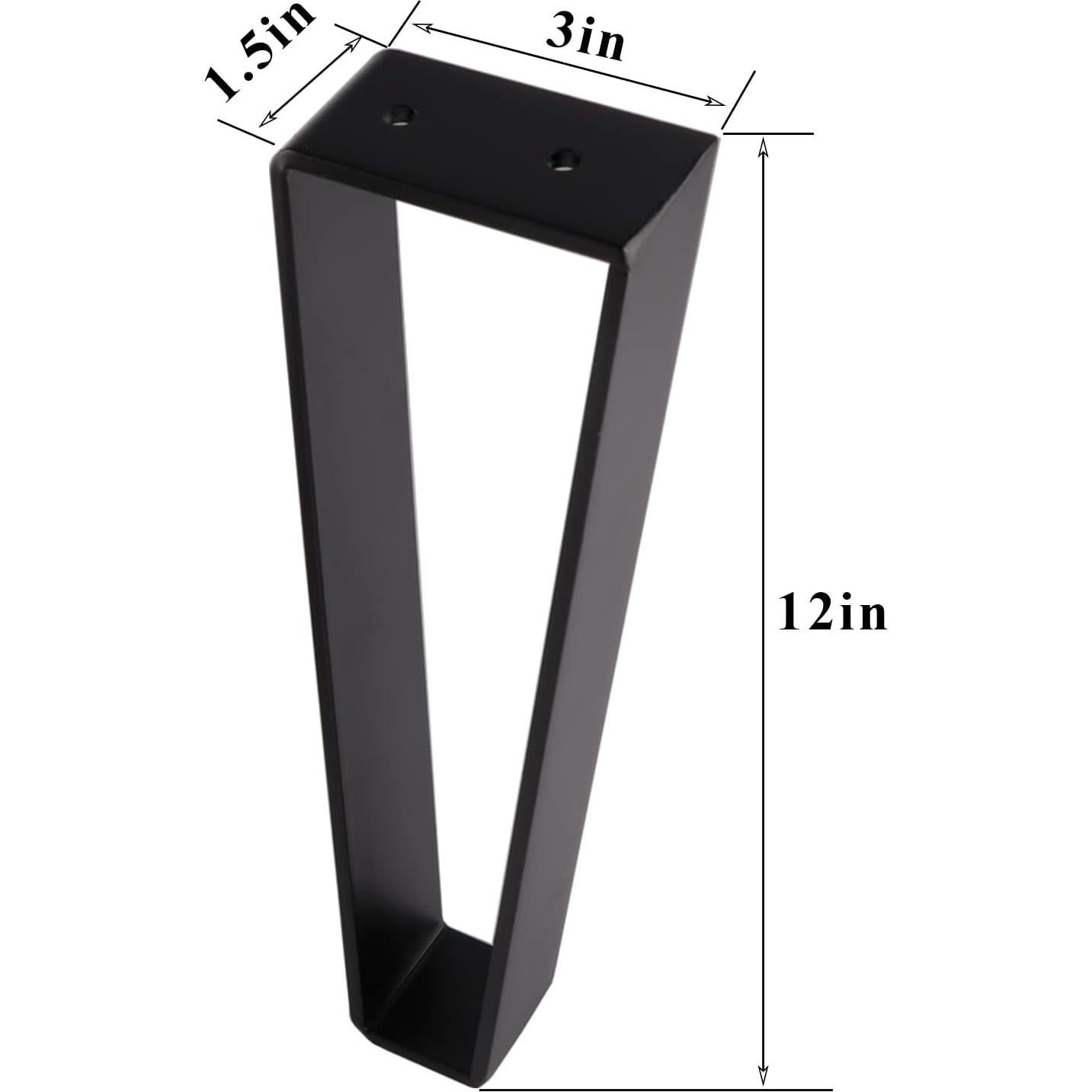Patas de Mueble Trapezoidales Osring 30.48 cm Acero Negro 4pcs
