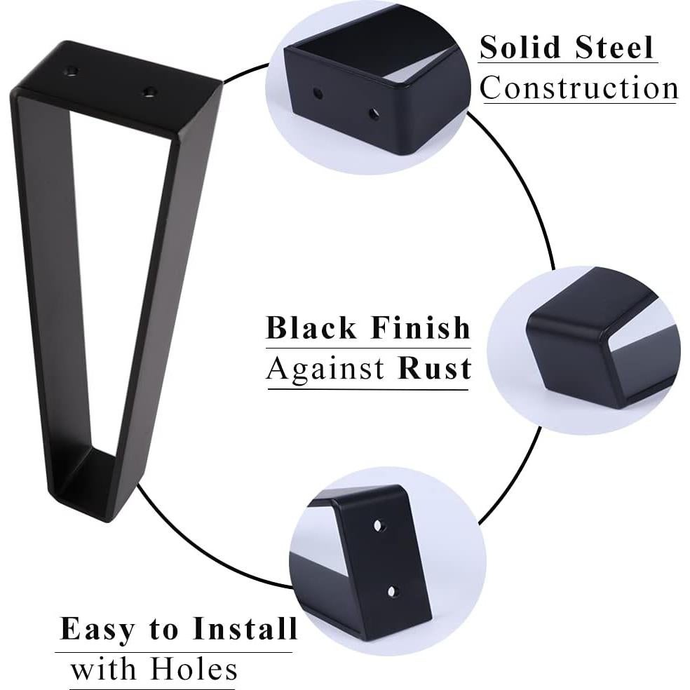 Patas de Mueble Trapezoidales Osring 30.48 cm Acero Negro 4pcs