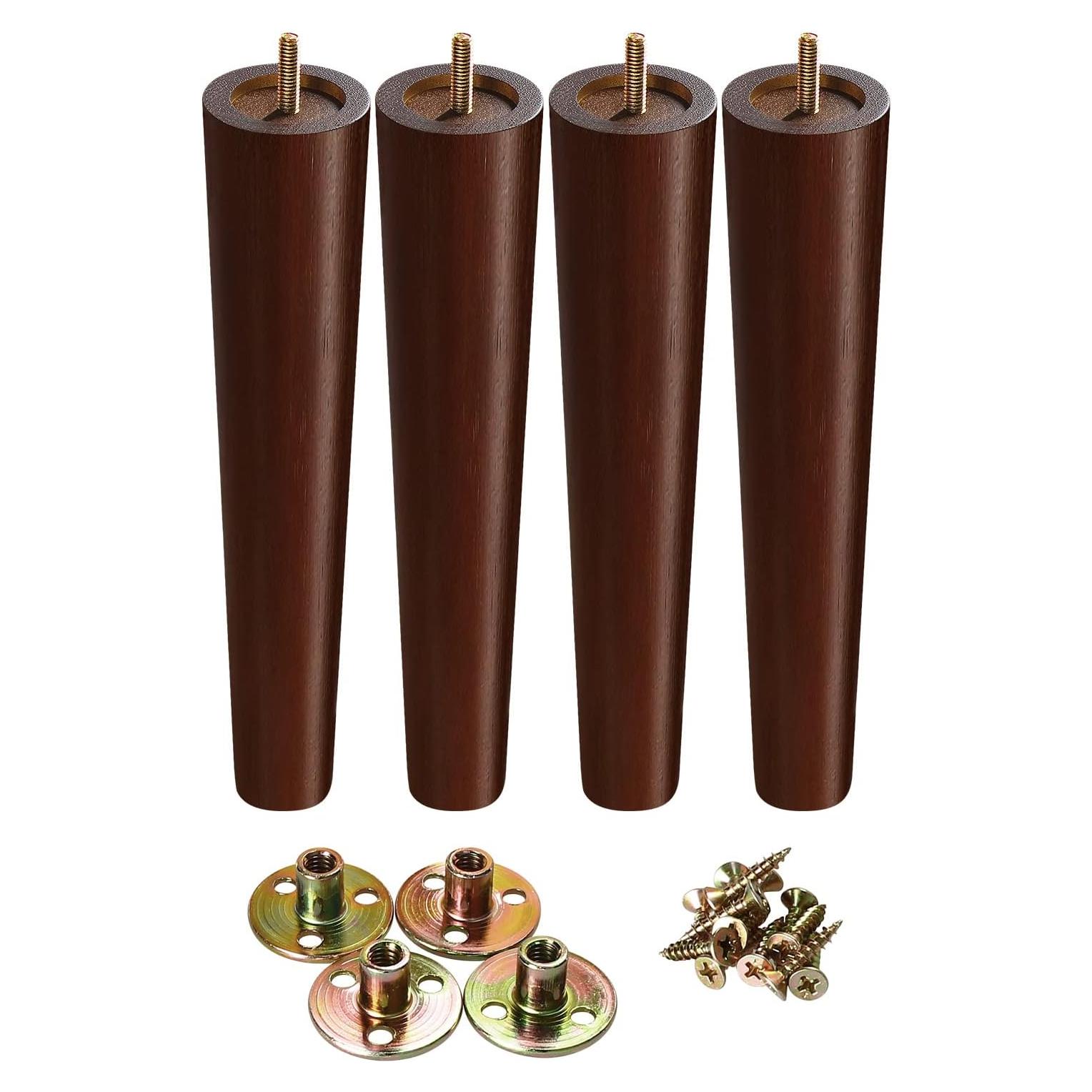 Patas de Muebles GOSCHE 30.48 cm Madera Nogal Juego de 4