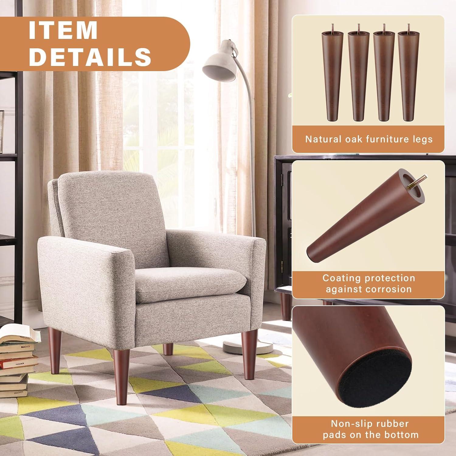 Patas de Muebles GOSCHE 30.48 cm Madera Nogal Juego de 4