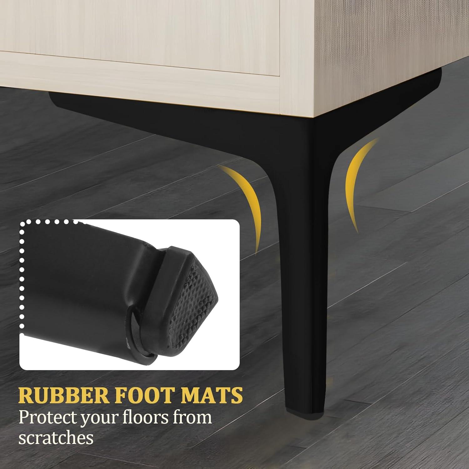 Piernas de Mueble de Metal Kyuionty 12cm Negras - Juego de 4