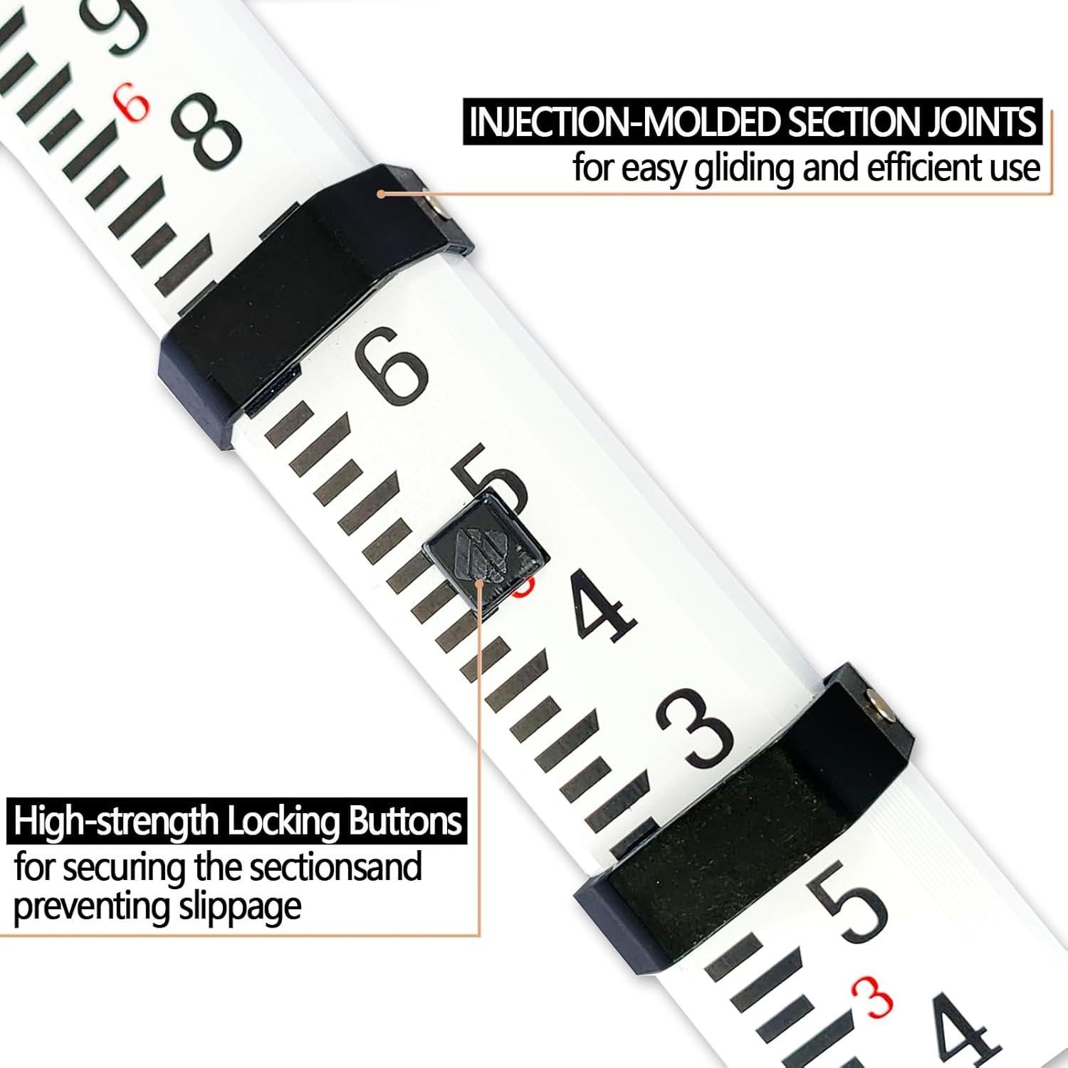 Varilla de Grado Telescópica MEI SHUO PIN 4.88m con Nivel