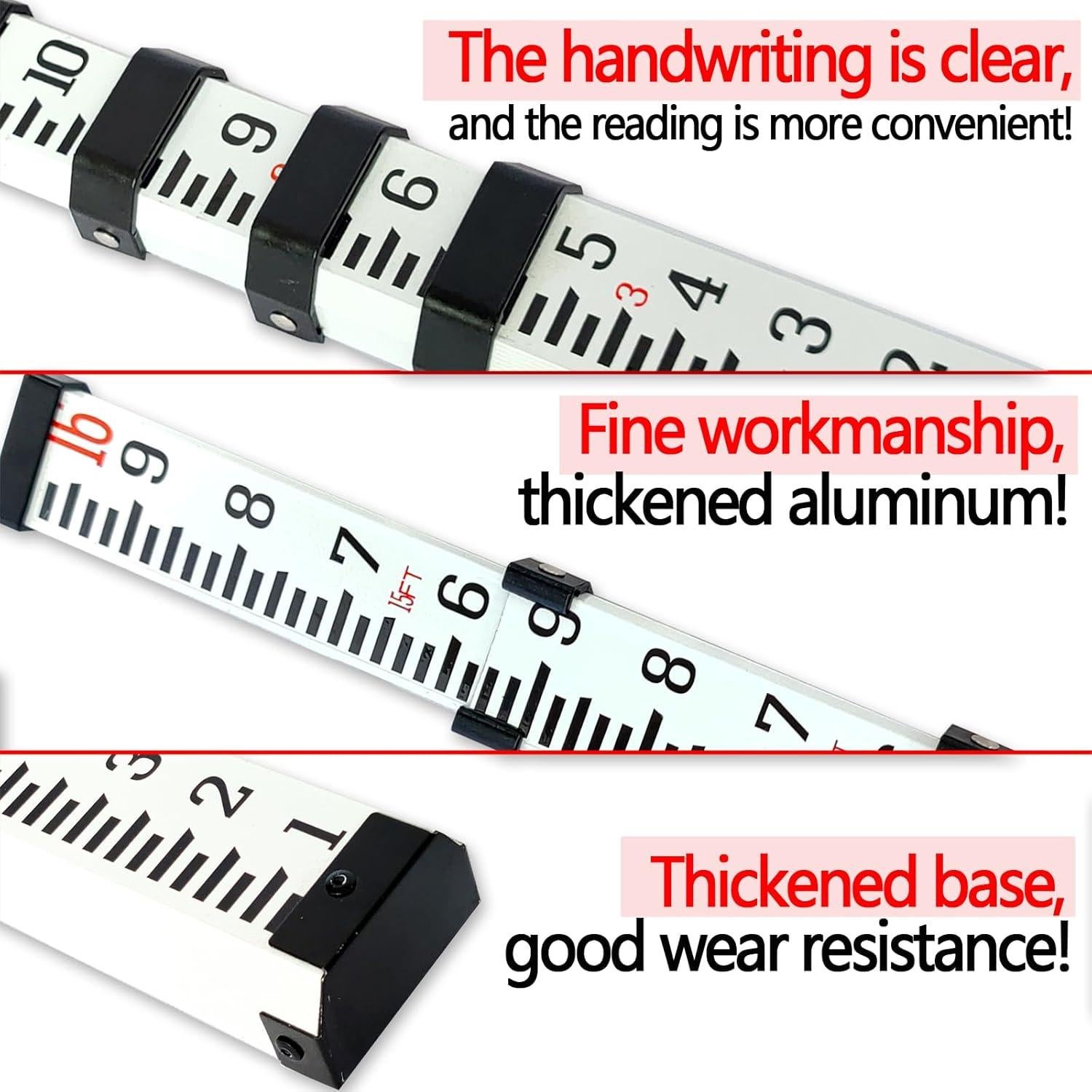 Varilla de Grado Telescópica MEI SHUO PIN 4.88m con Nivel