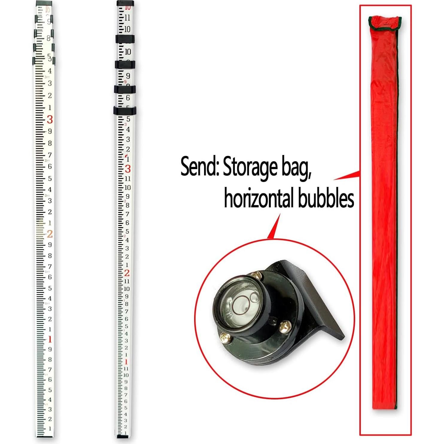 Varilla de Grado Telescópica MEI SHUO PIN 4.88m con Nivel