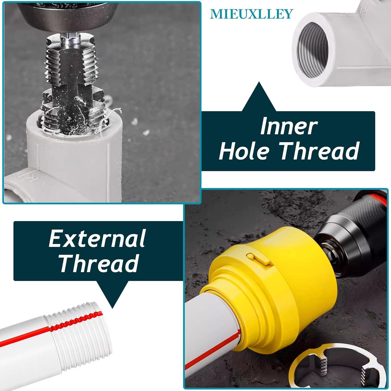 Kit de Roscado de Tuberías de PVC MIEUXLLEY con 3 Troqueles