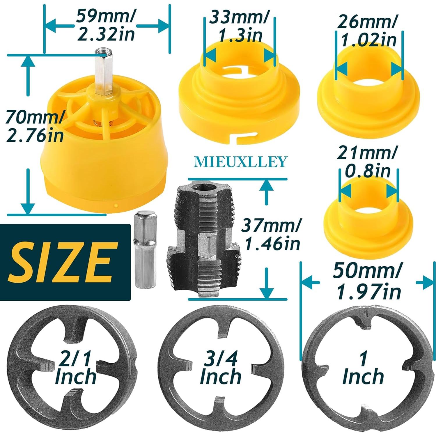 Kit de Roscado de Tuberías de PVC MIEUXLLEY con 3 Troqueles