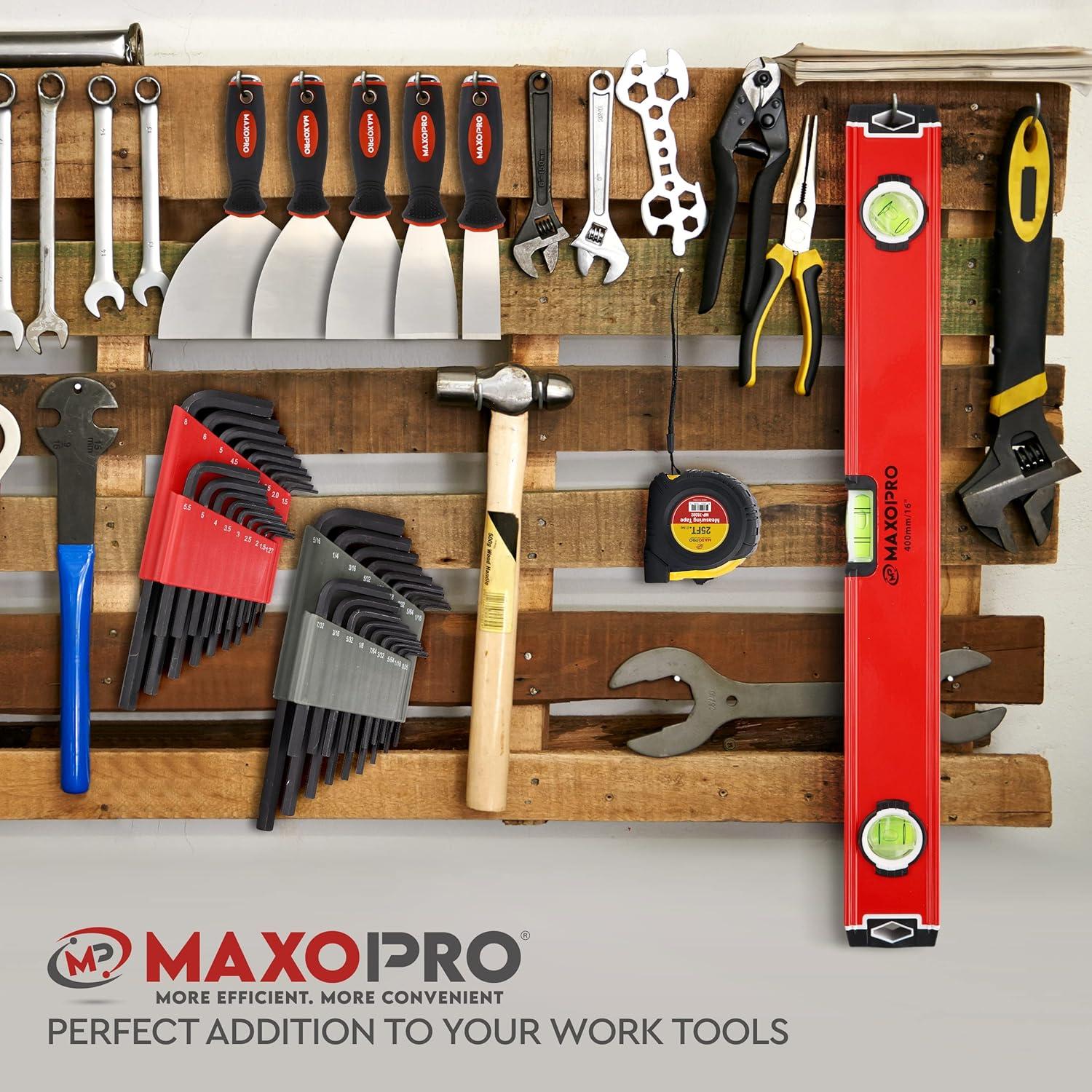 Nivel Torpedo Magnético 40cm MaxoPro - Aluminio, 3 Viales