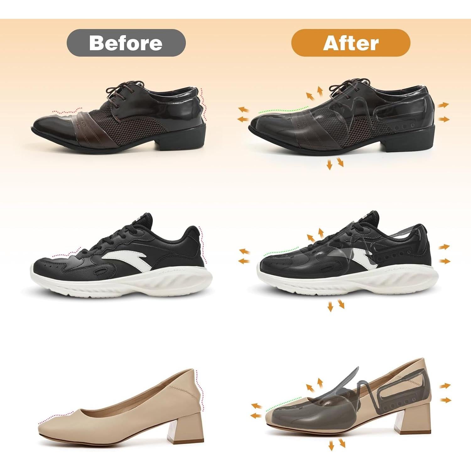 Árboles para Zapatos Ajustables Hombre Mujer Negro L