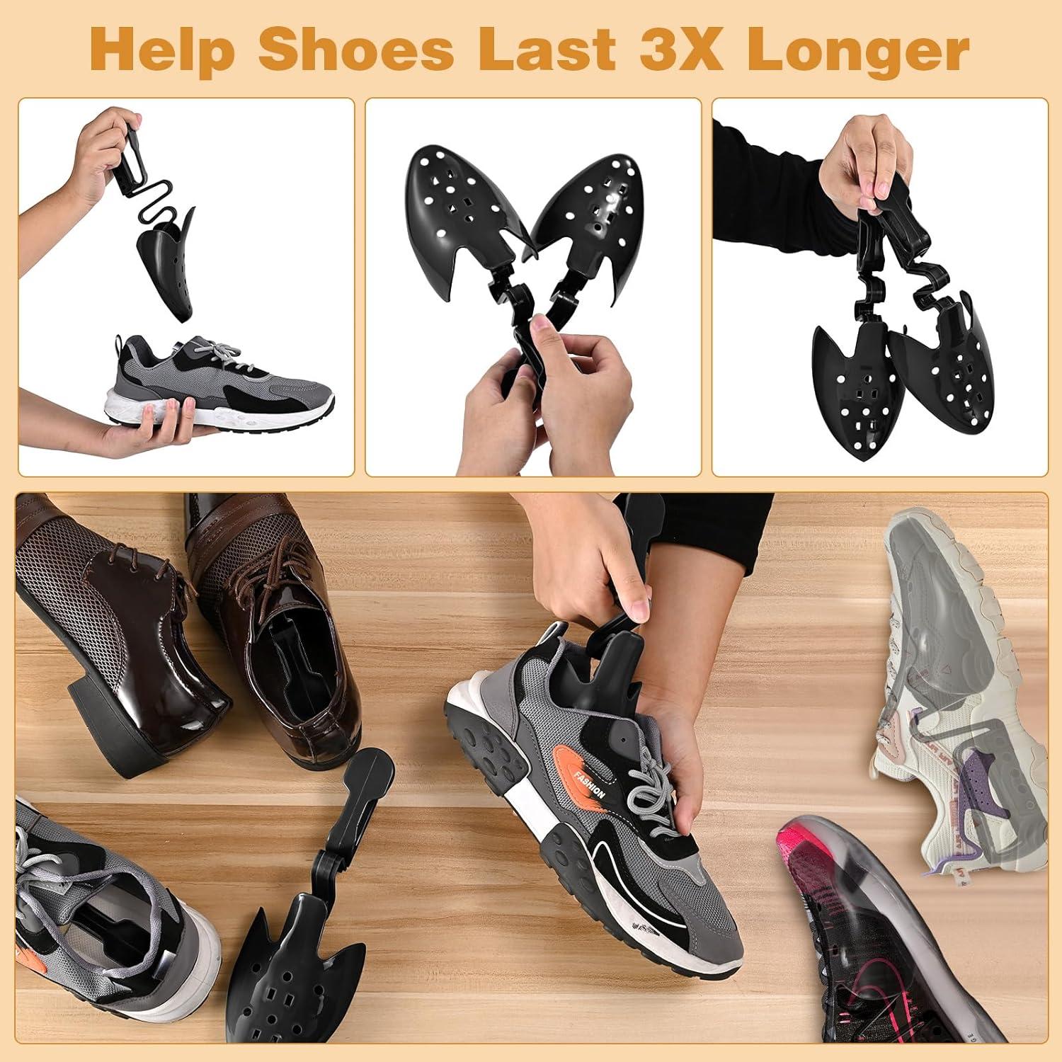 Árboles para Zapatos Ajustables Hombre Mujer Negro L