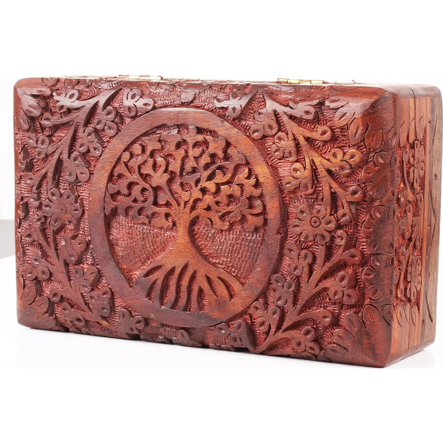 Caja de Joyería de Madera Sheesham ARTISENIA 20x12 cm