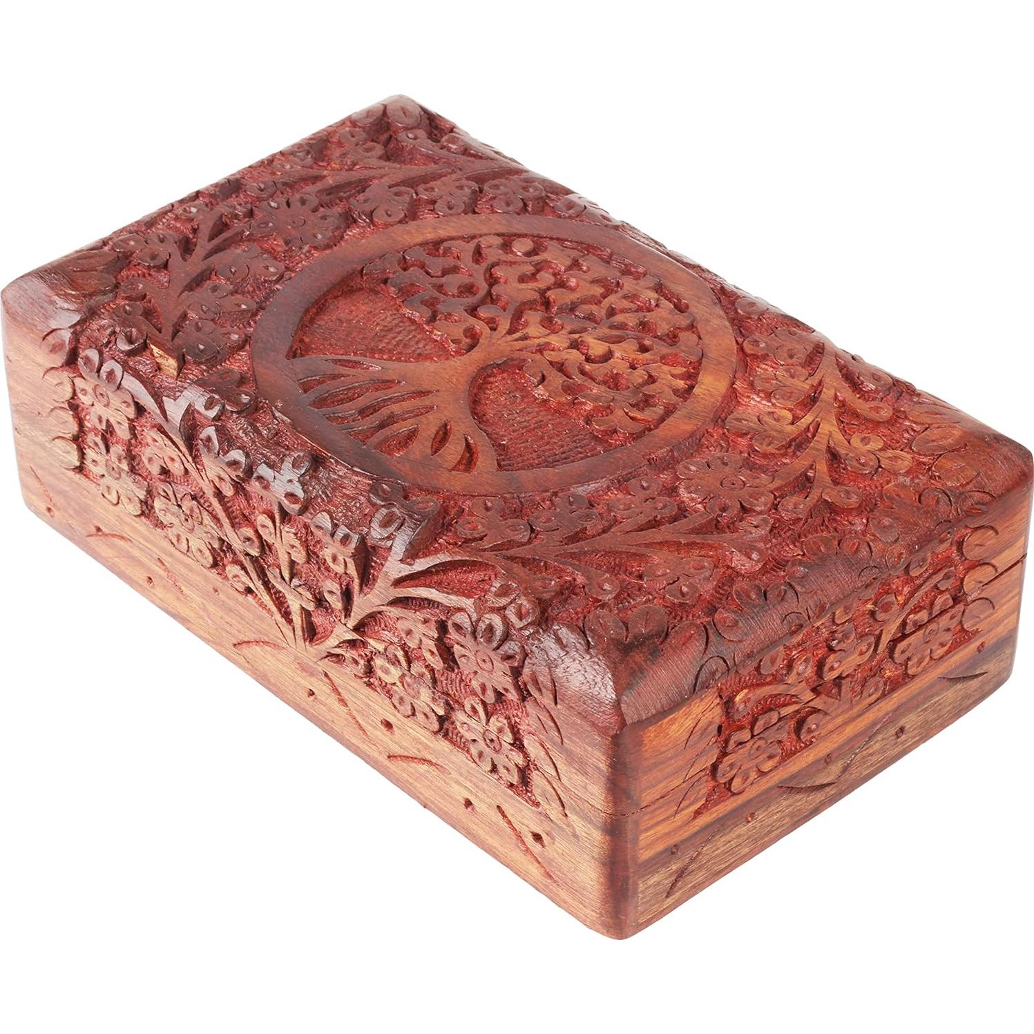 Caja de Joyería de Madera Sheesham ARTISENIA 20x12 cm
