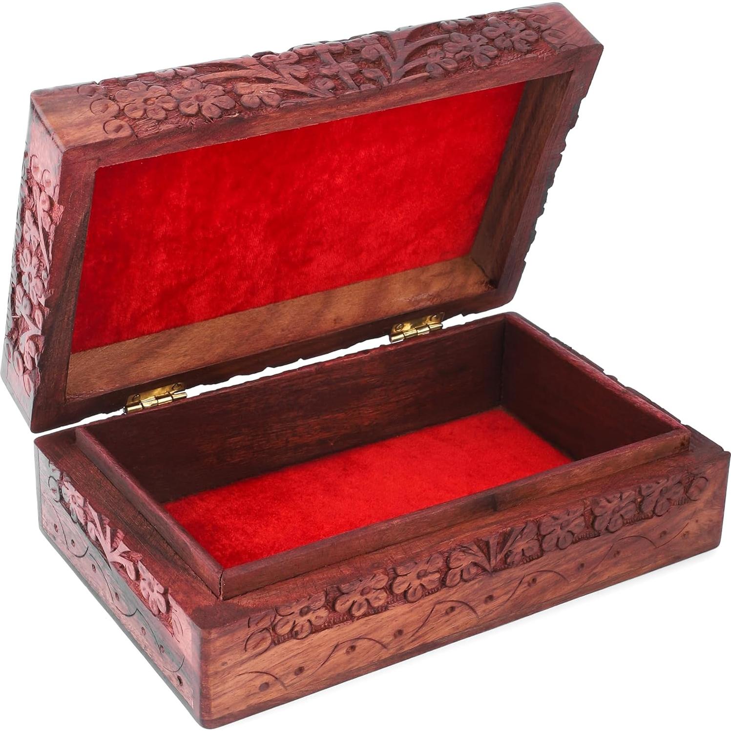 Caja de Joyería de Madera Sheesham ARTISENIA 20x12 cm