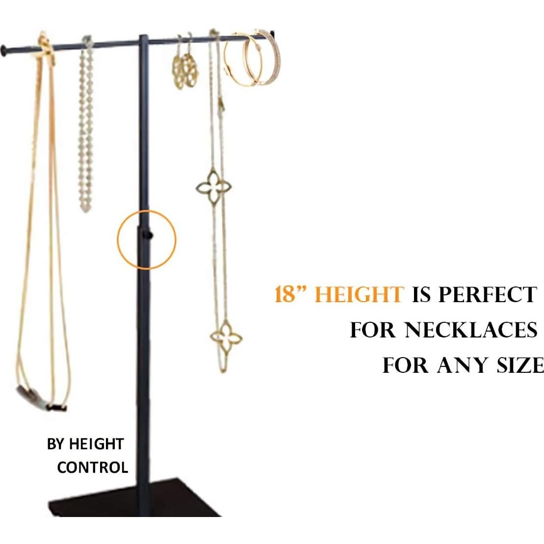 Soporte para Joyería Ajustable HK Fixtures Cromo 1 Nivel