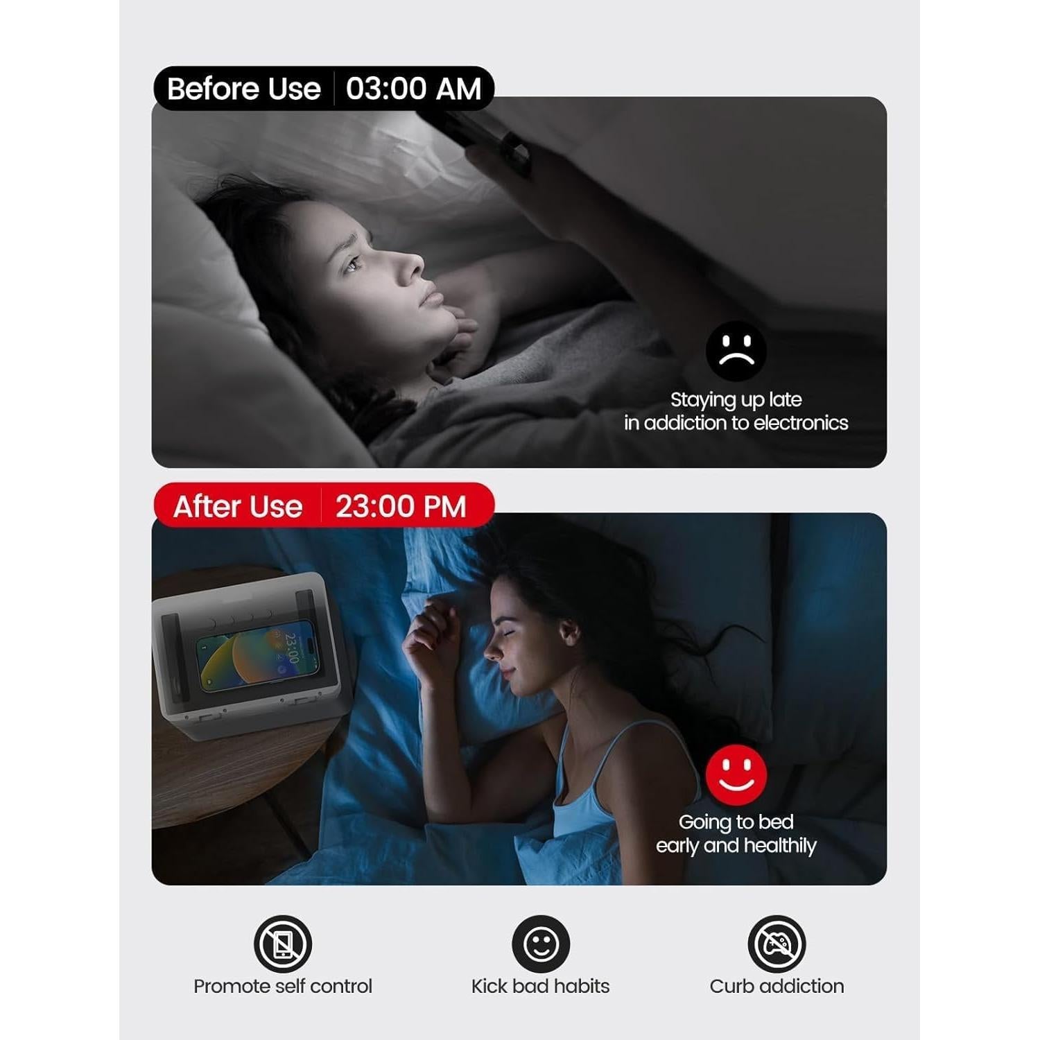 Caja de Seguridad Temporal Vaydeer, Metal, 21.3x15.5x8.1 cm