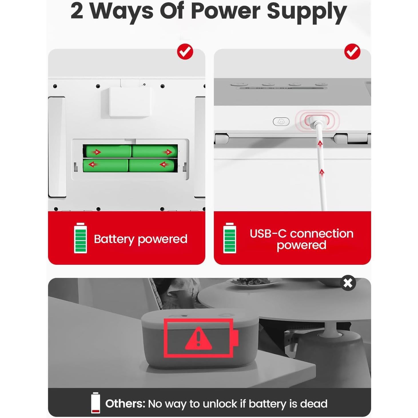 Caja de Seguridad Temporal Vaydeer, Metal, 21.3x15.5x8.1 cm