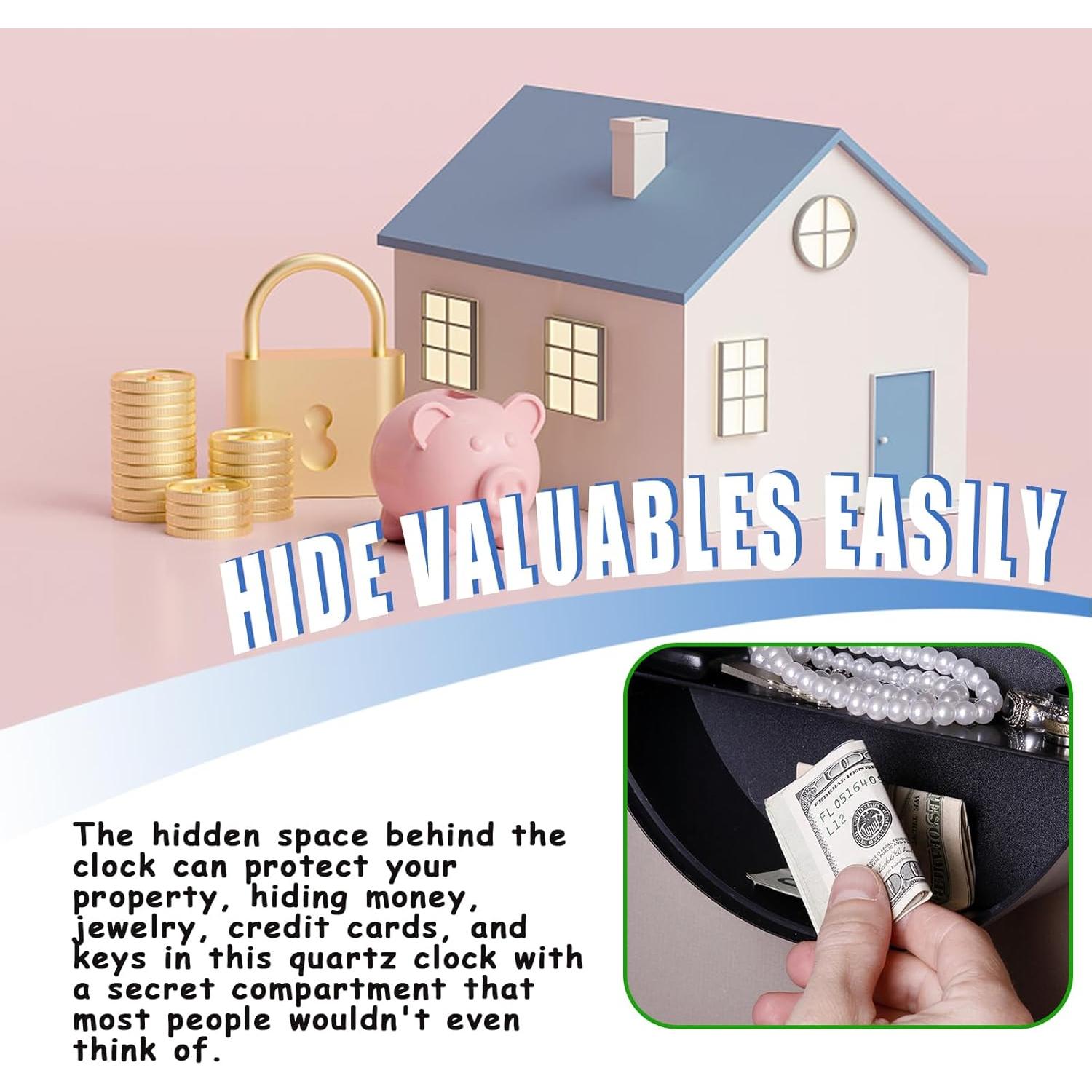 Reloj de Pared de Seguridad con Almacenamiento Secreto 26 cm