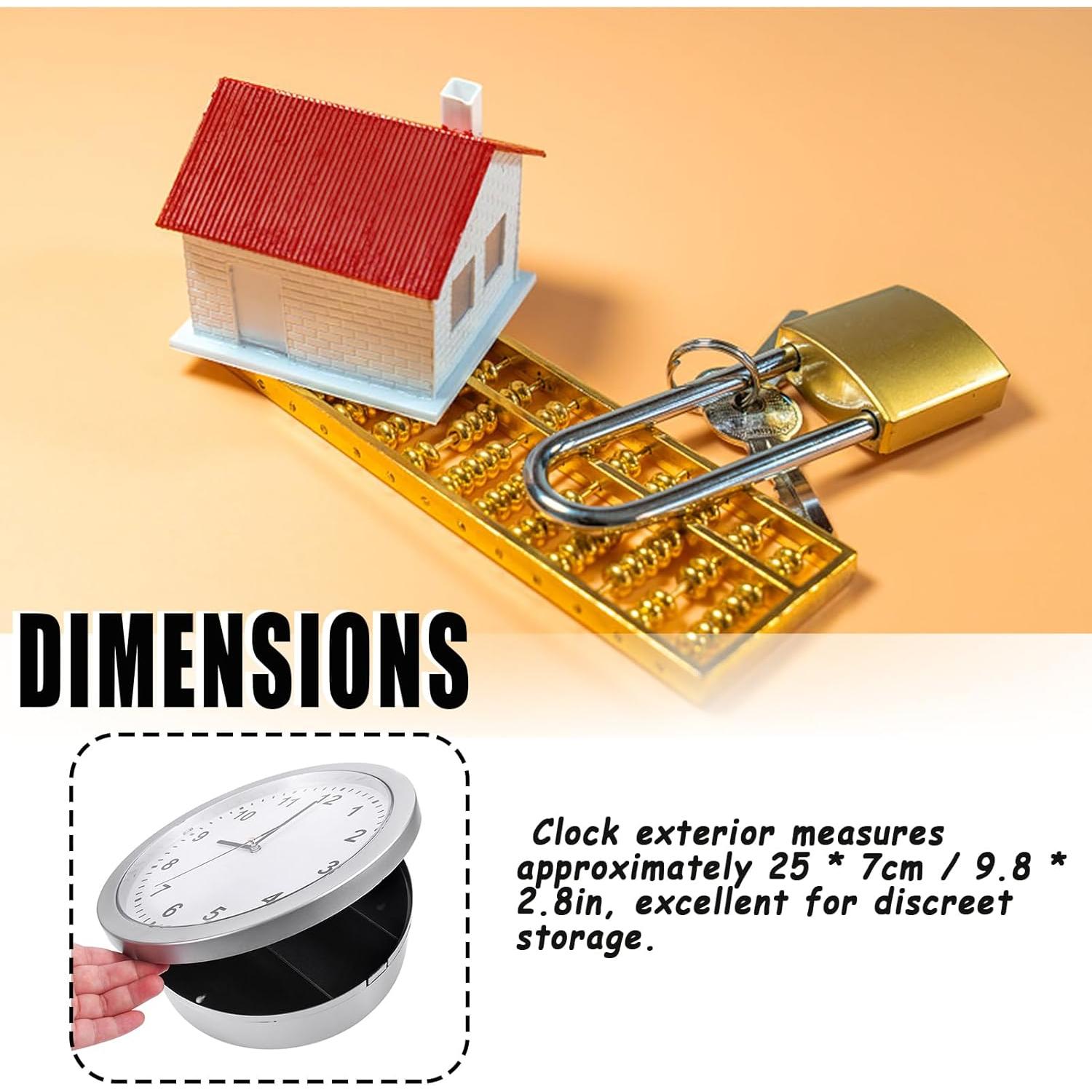 Reloj de Pared de Seguridad con Almacenamiento Secreto 26 cm