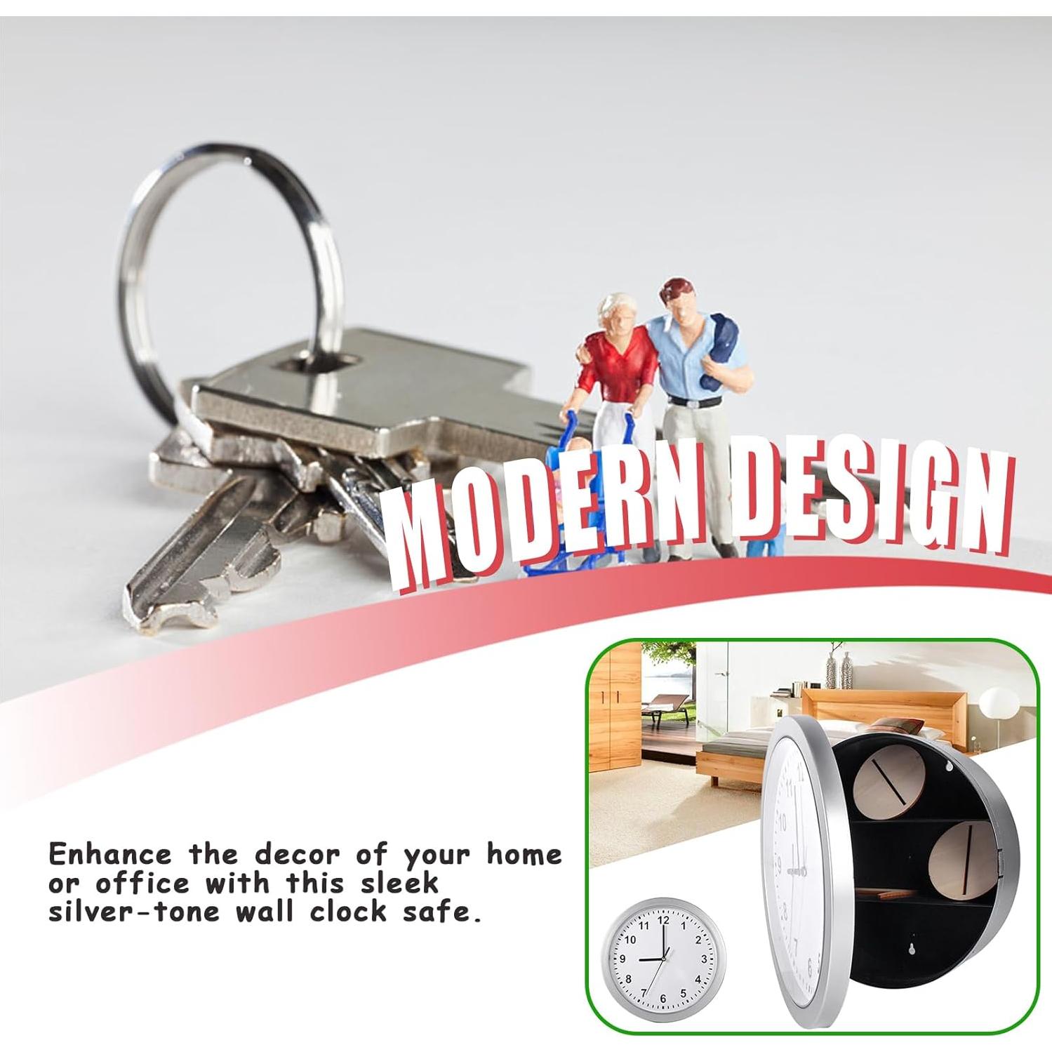 Reloj de Pared de Seguridad con Almacenamiento Secreto 26 cm