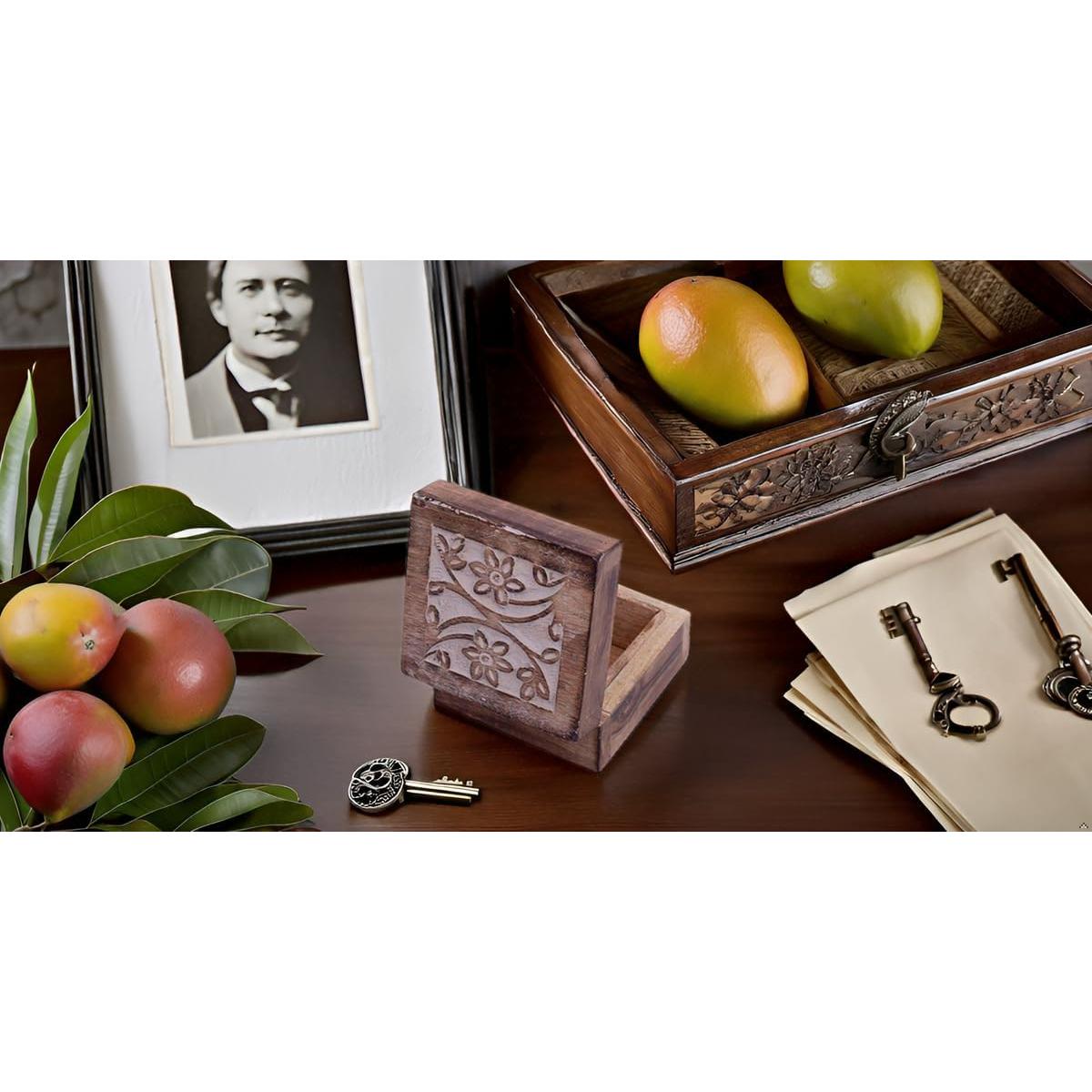 Caja de Joyería de Madera La Gran Bazar Indio - Blanco Antiguo