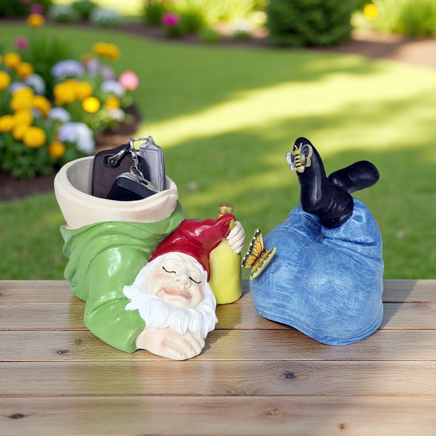 Esconde Llave de Jardín Melnixia Gnome Patriótico Resina