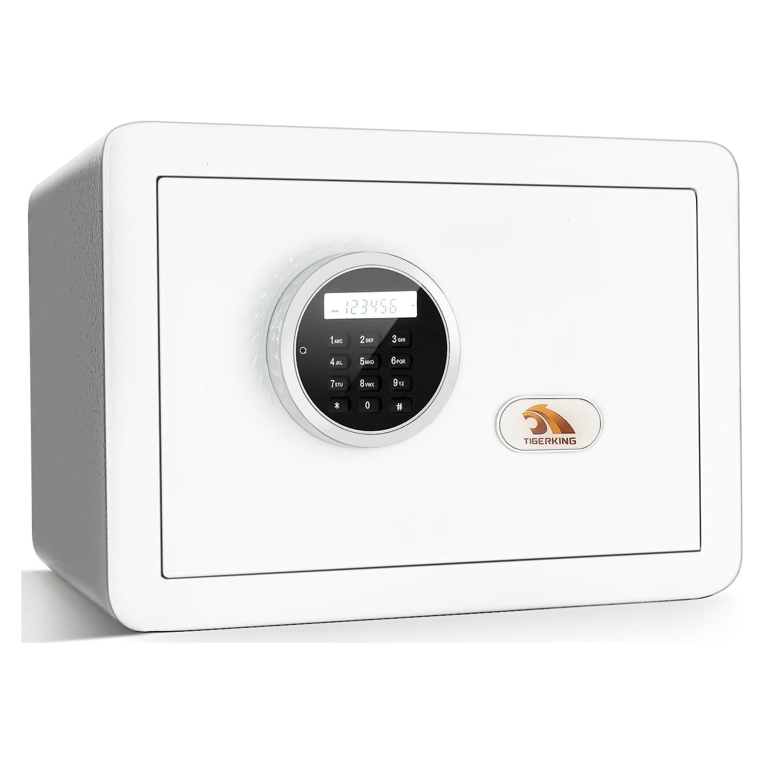 Caja Fuerte Pequeña TIGERKING 1.2 Pies Cúbicos Digital Blanca
