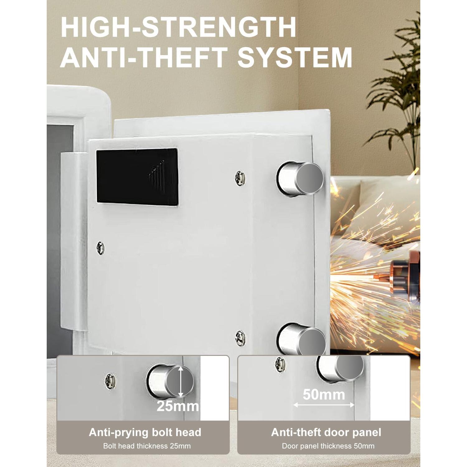 Caja Fuerte Pequeña TIGERKING 1.2 Pies Cúbicos Digital Blanca