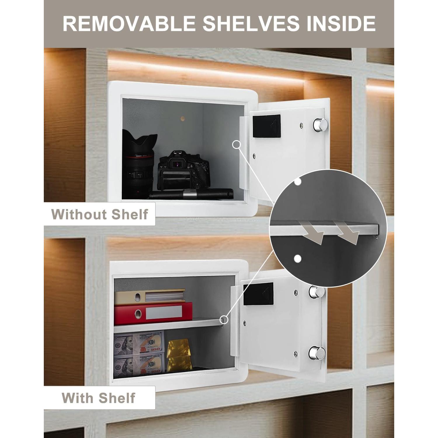 Caja Fuerte Pequeña TIGERKING 1.2 Pies Cúbicos Digital Blanca