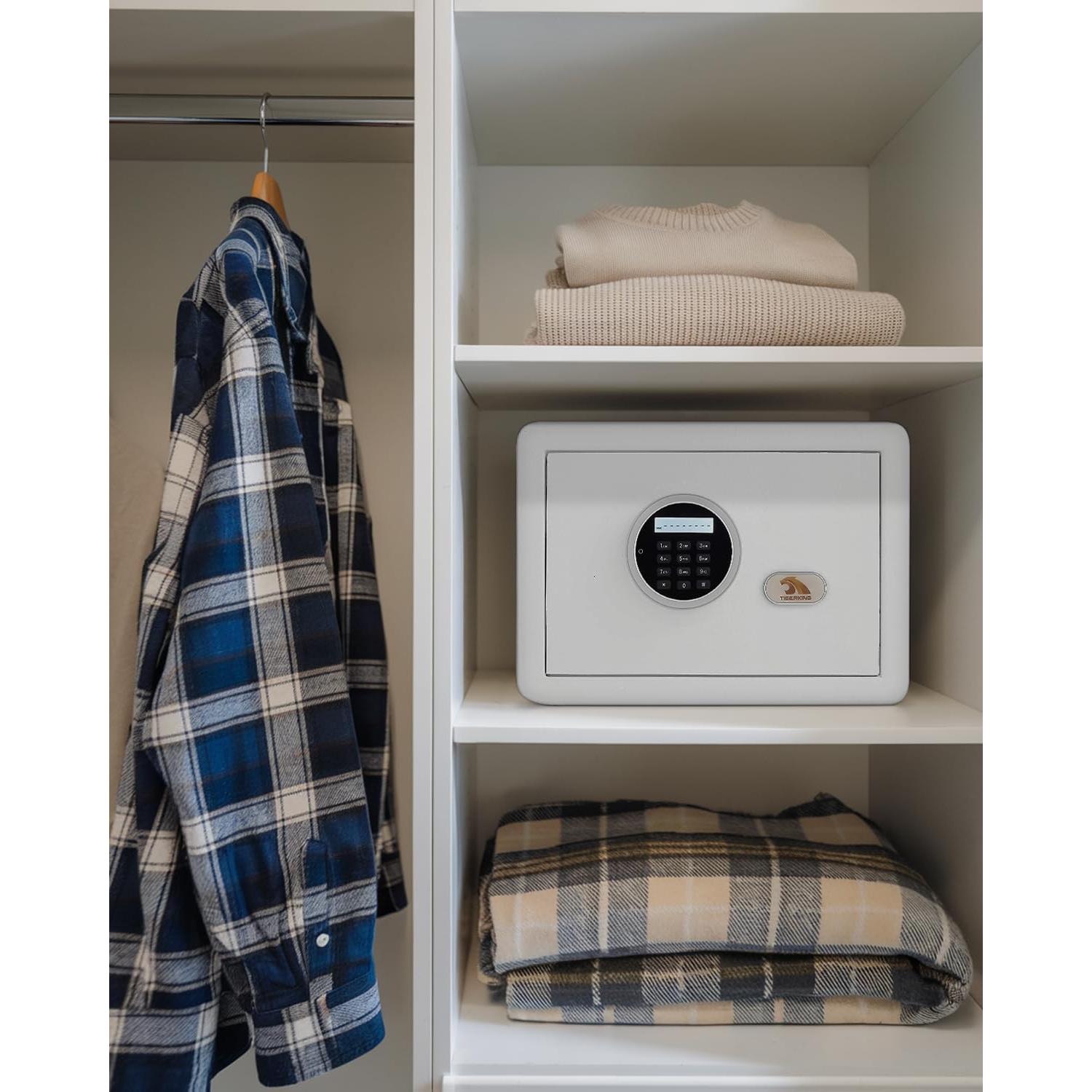 Caja Fuerte Pequeña TIGERKING 1.2 Pies Cúbicos Digital Blanca