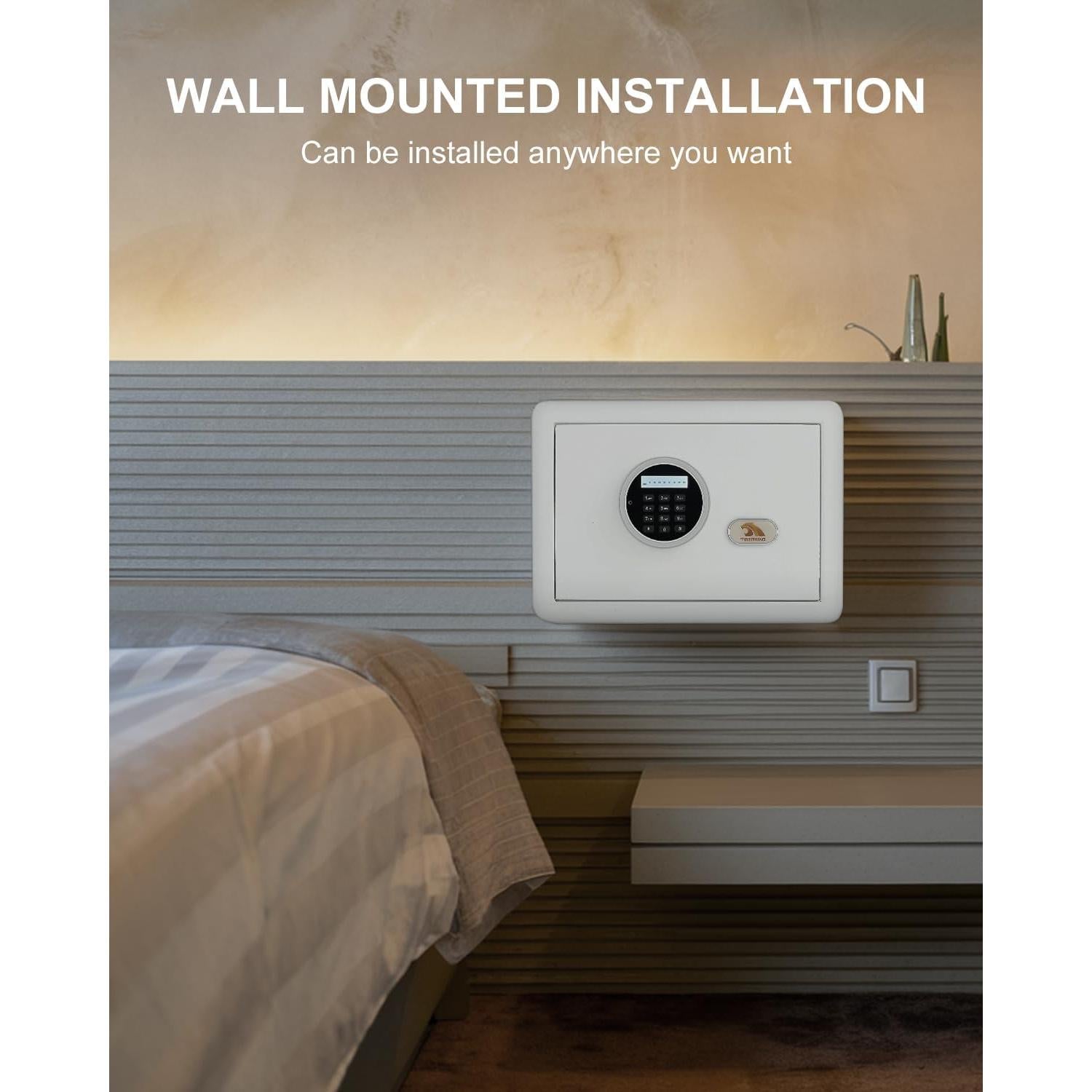 Caja Fuerte Pequeña TIGERKING 1.2 Pies Cúbicos Digital Blanca